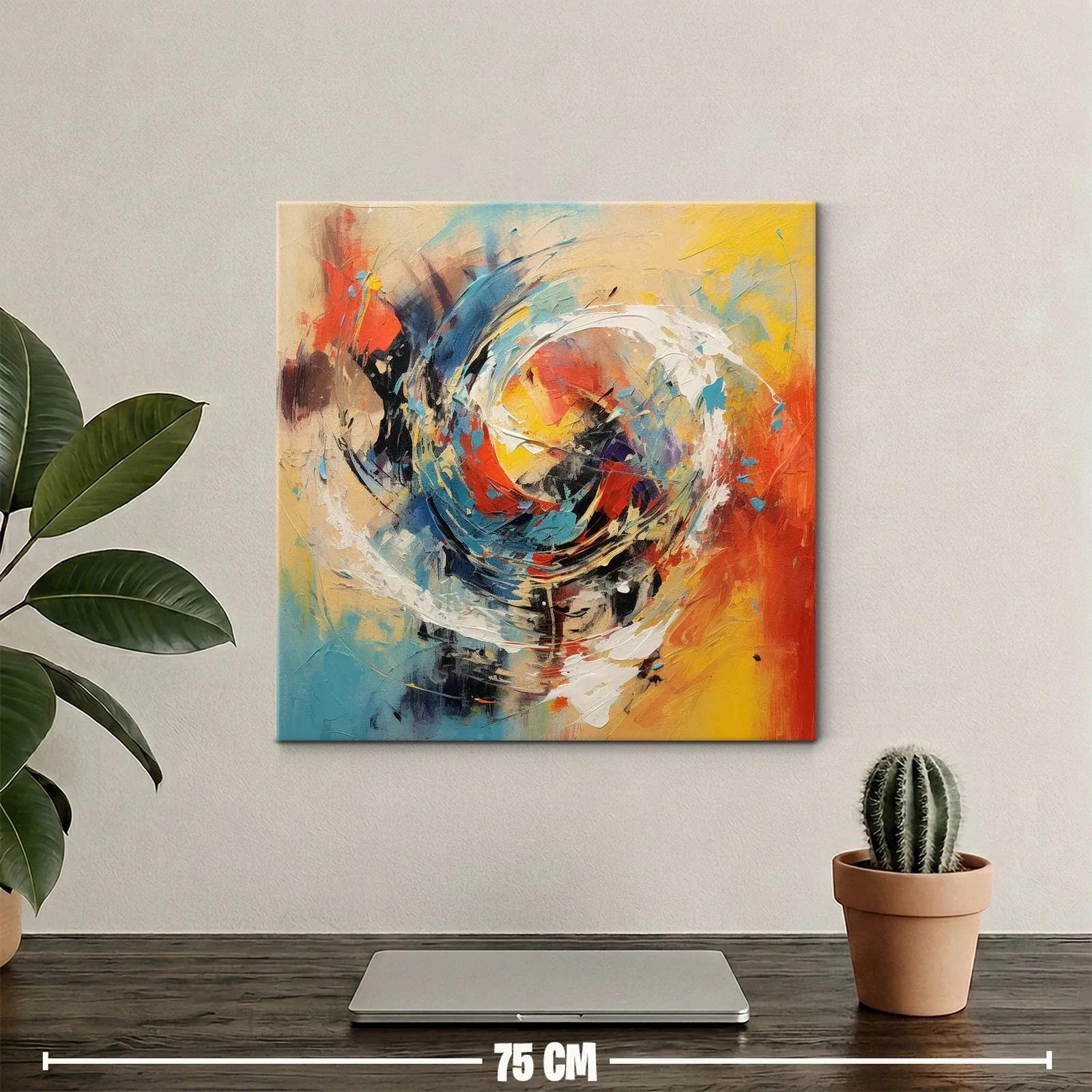 Cuadro abstracto con energía y dinámica vibrante — miniatura 2