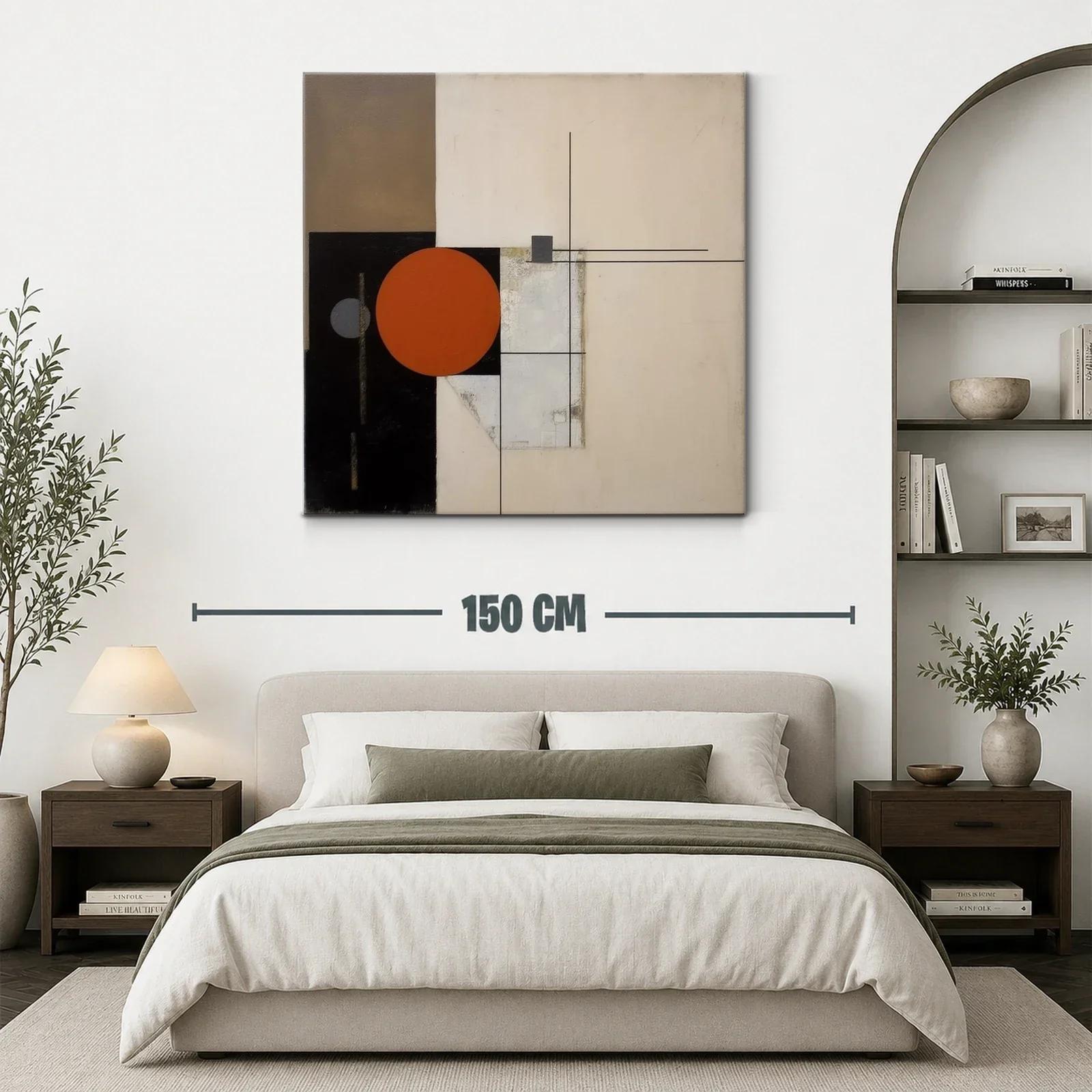 Composición geométrica con círculo en tonos tierra y negro — miniatura 3