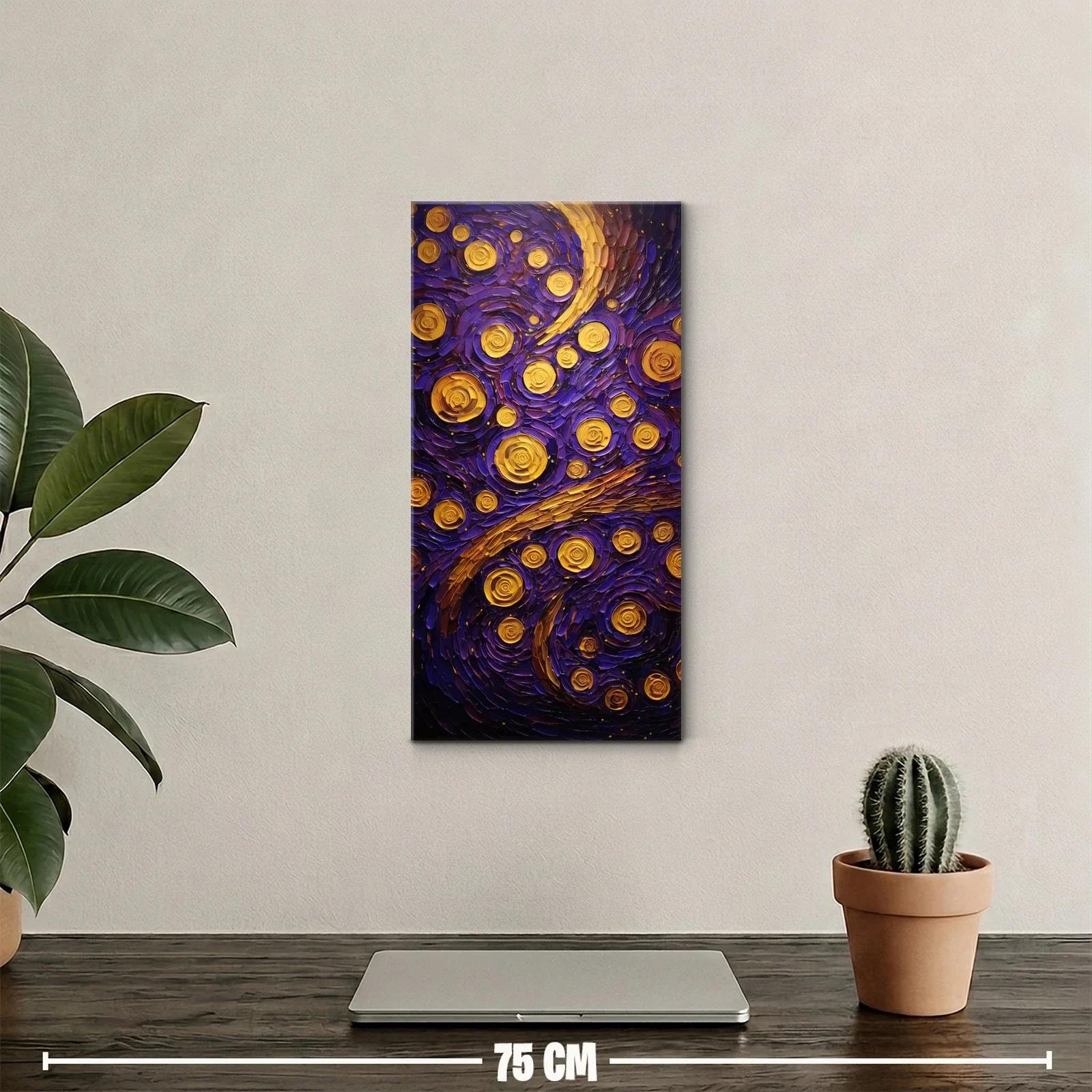 Cuadro cielo nocturno en espiral con franja dorada — miniatura 2