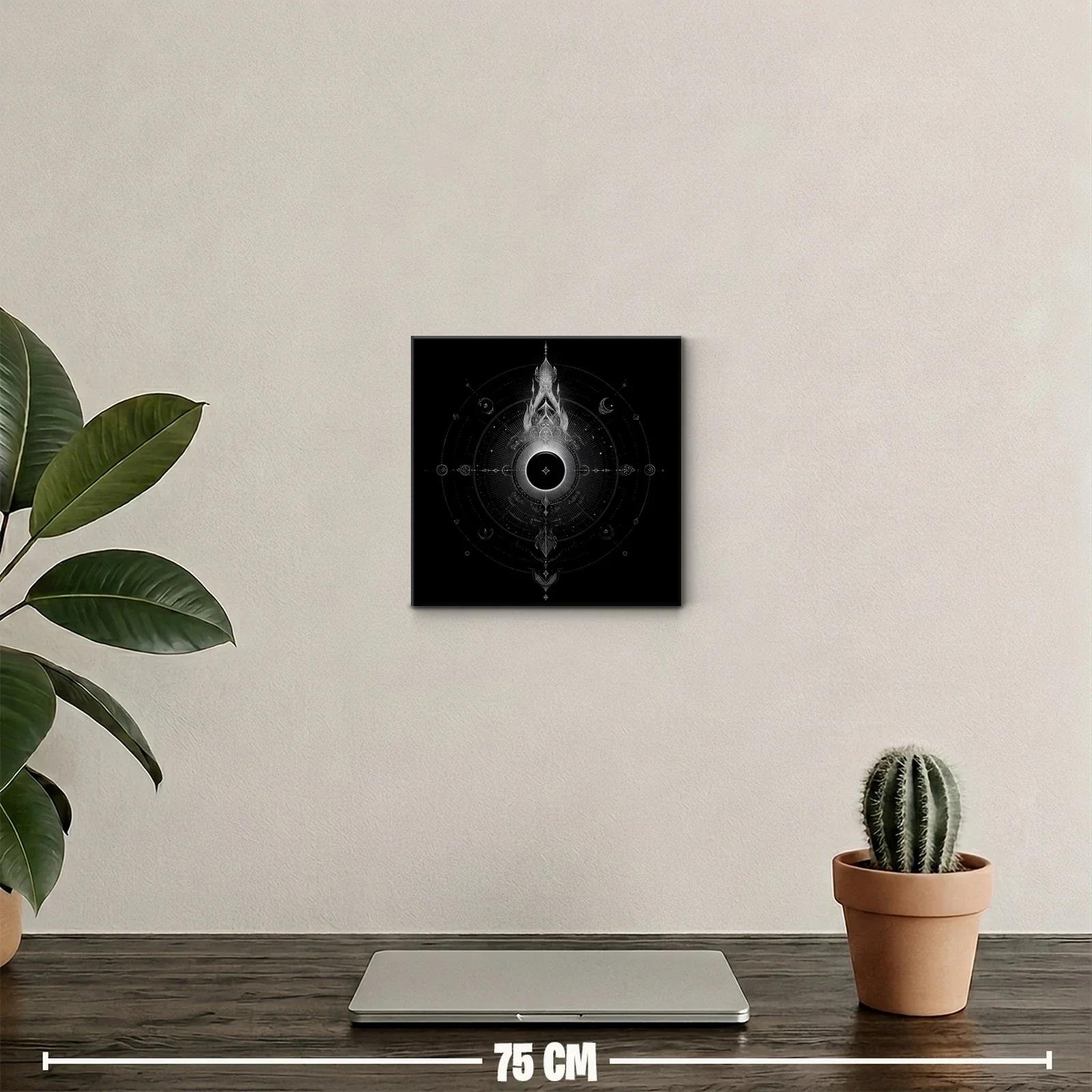 Mandala cósmico en blanco y negro de estilo místico — miniatura 2
