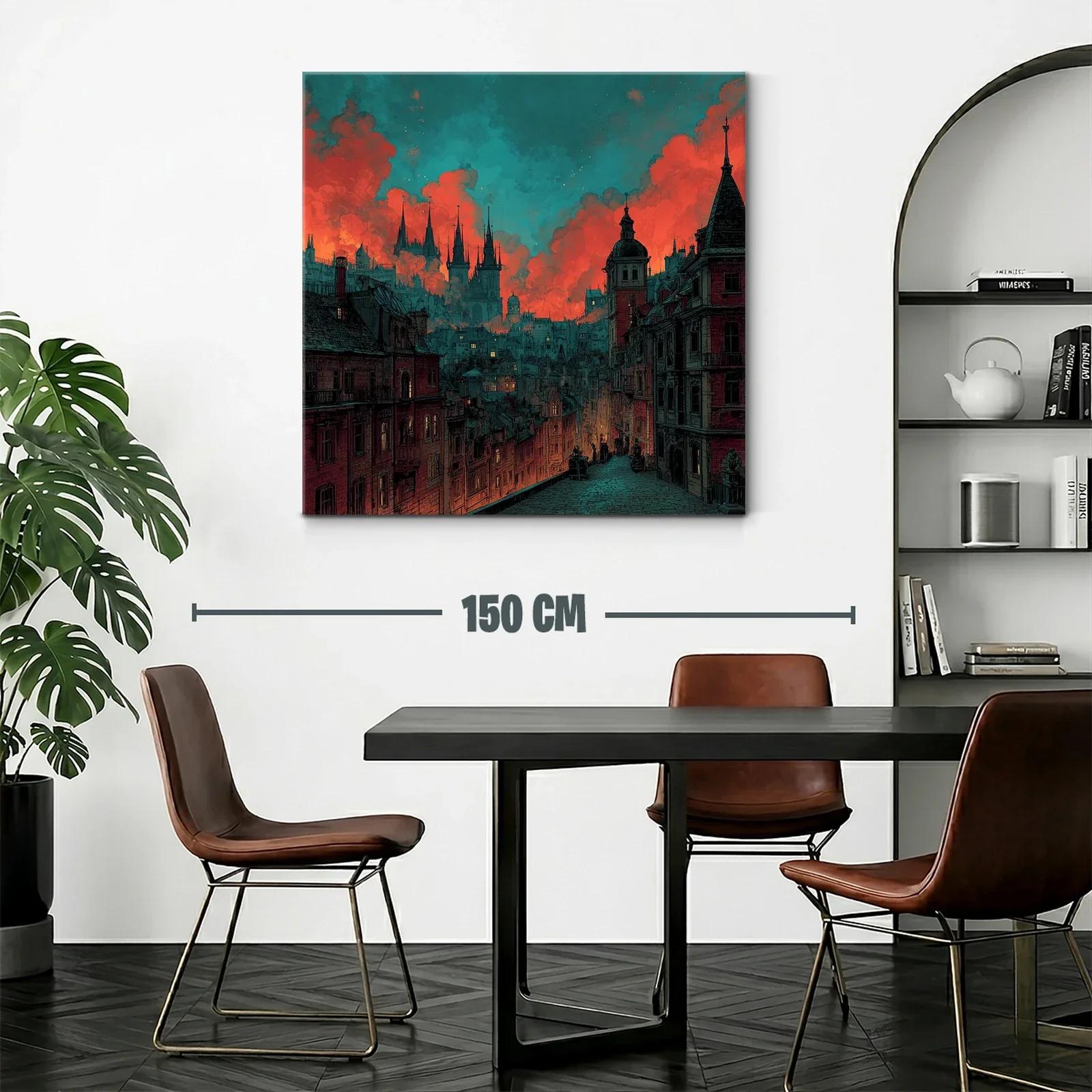 Ciudad antigua iluminada por un cielo crepuscular — miniatura 2