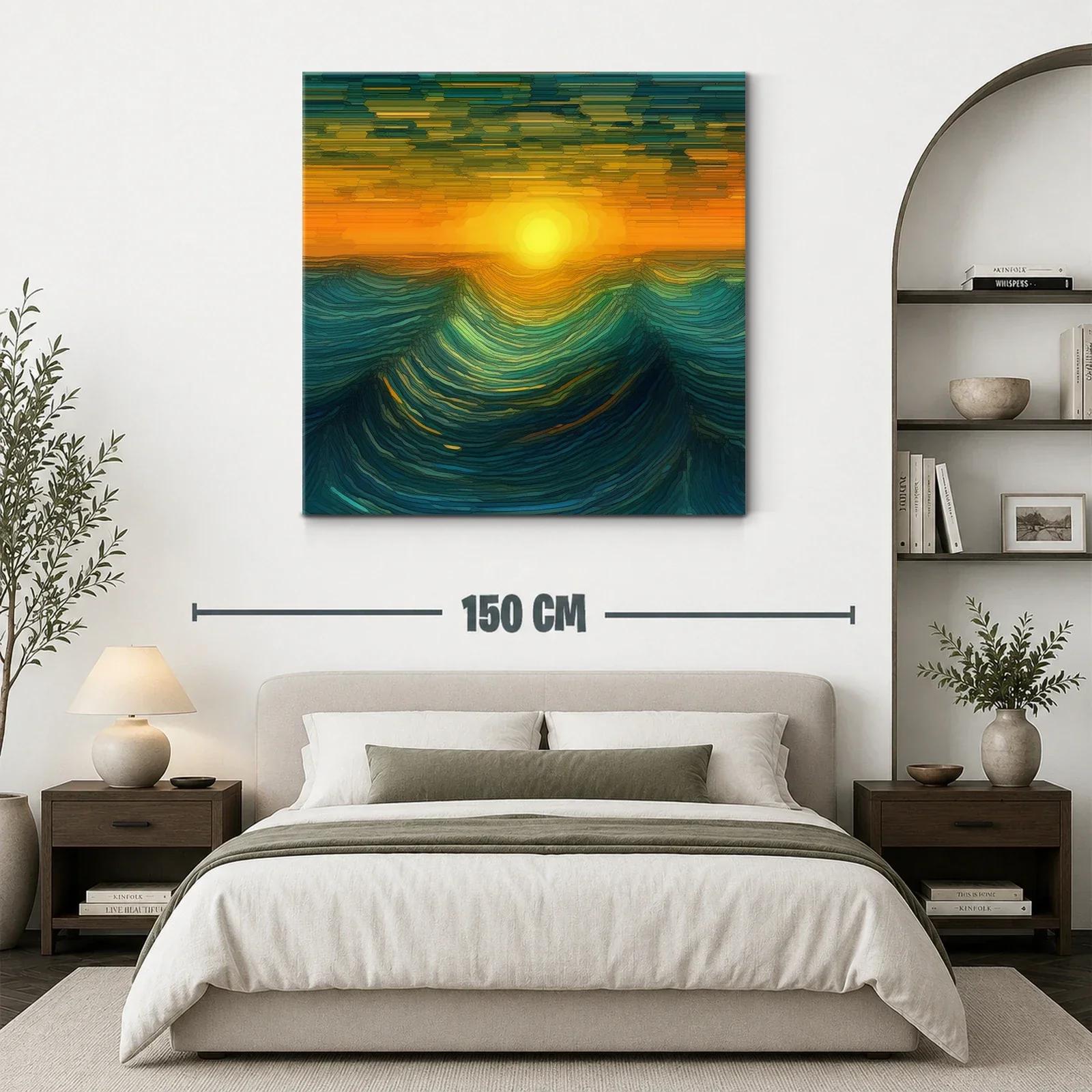 Inspirador atardecer con ondas marinas en tonos cálidos — miniatura 3