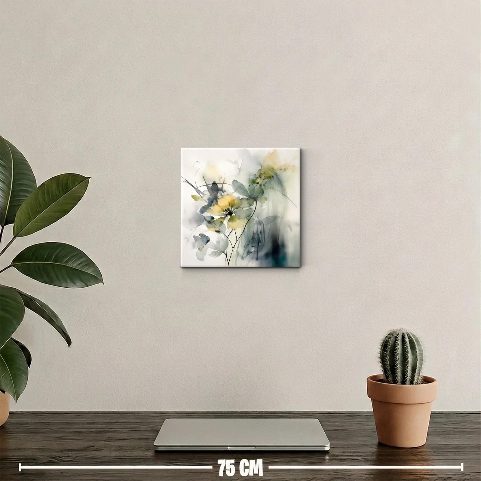 Cuadro decorativo con flor abstracta en tonos suaves y elegantes — miniatura 2