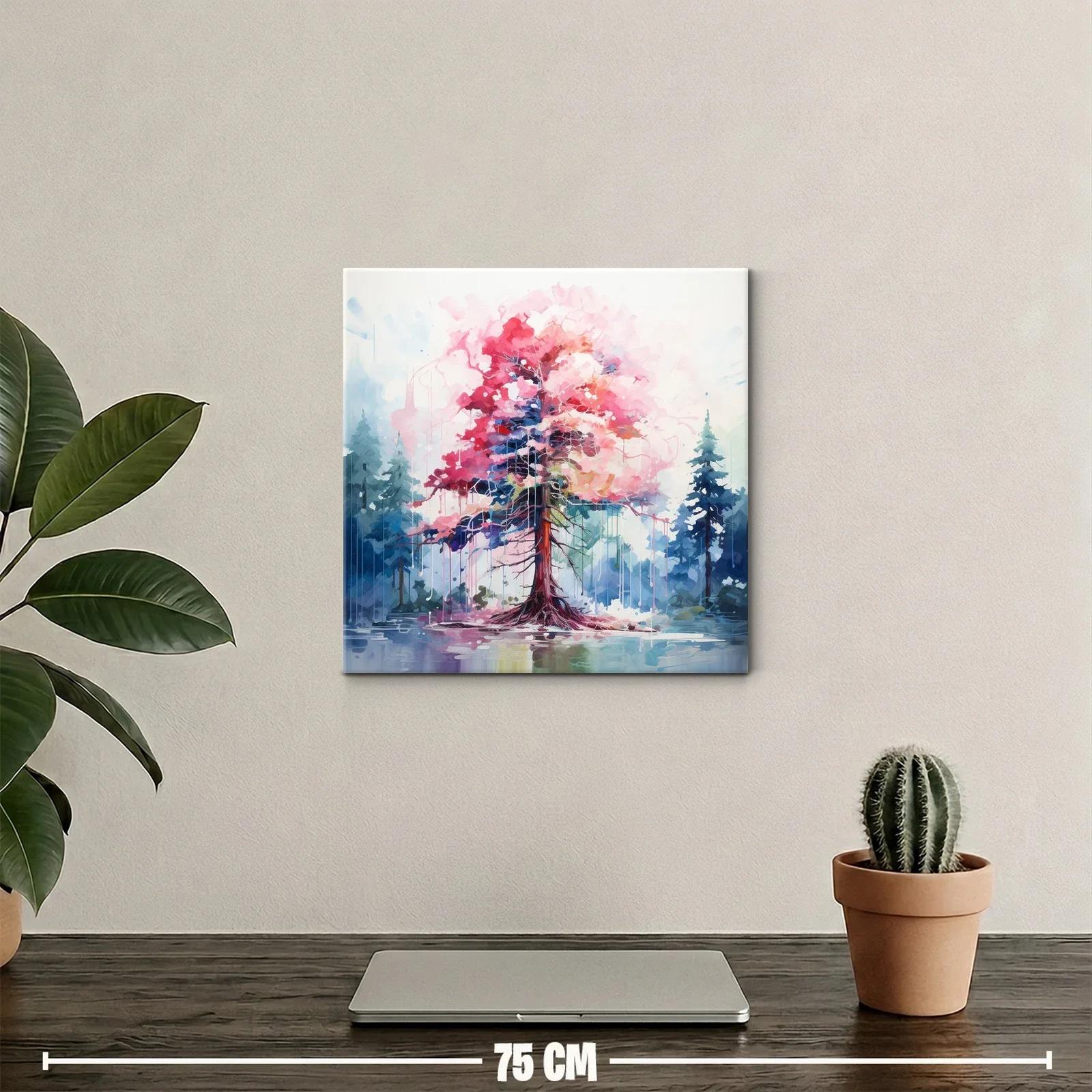 Árbol en tonos vibrantes que transforma el paisaje natural — miniatura 2
