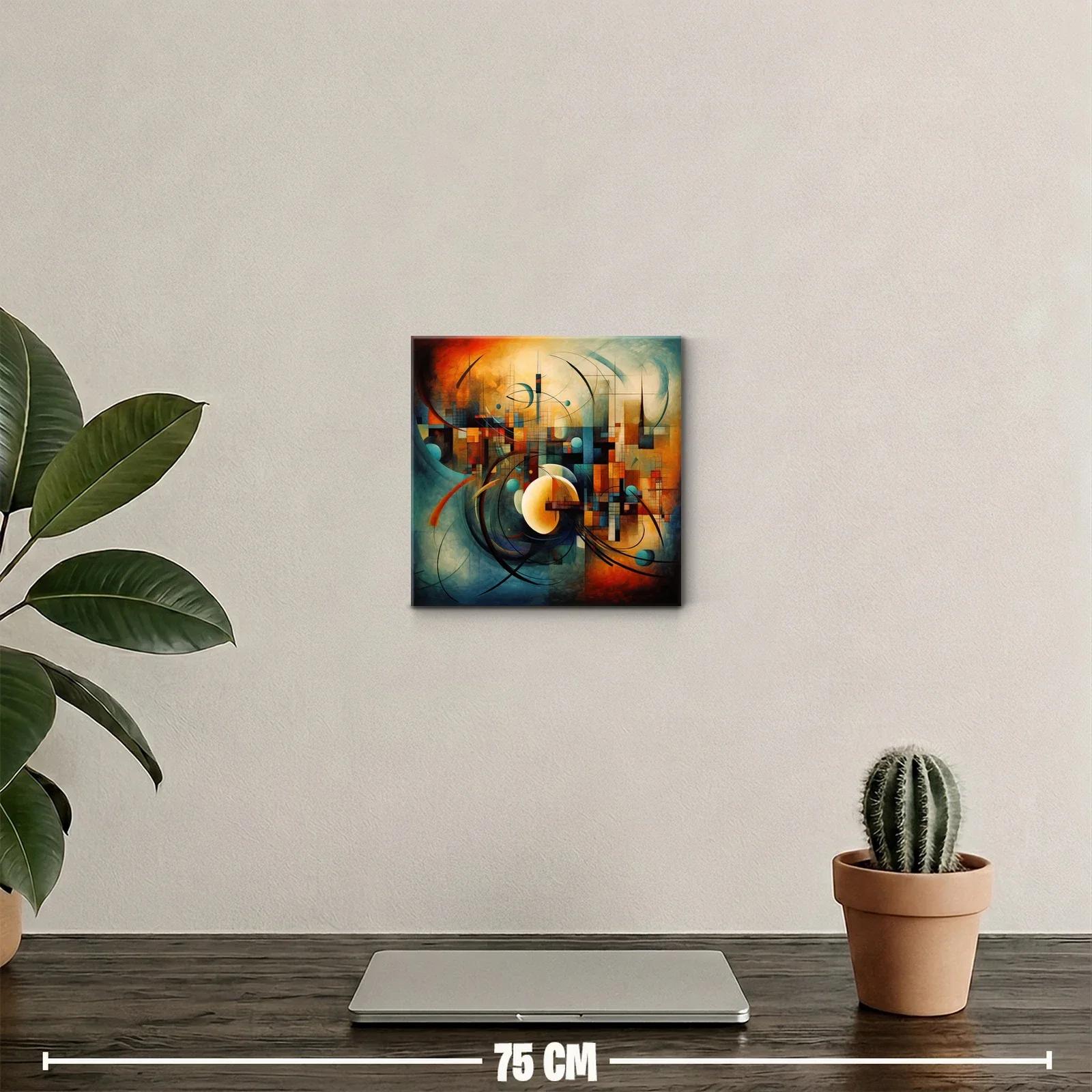 Composición abstracta con tonos cálidos y figuras orgánicas — miniatura 2