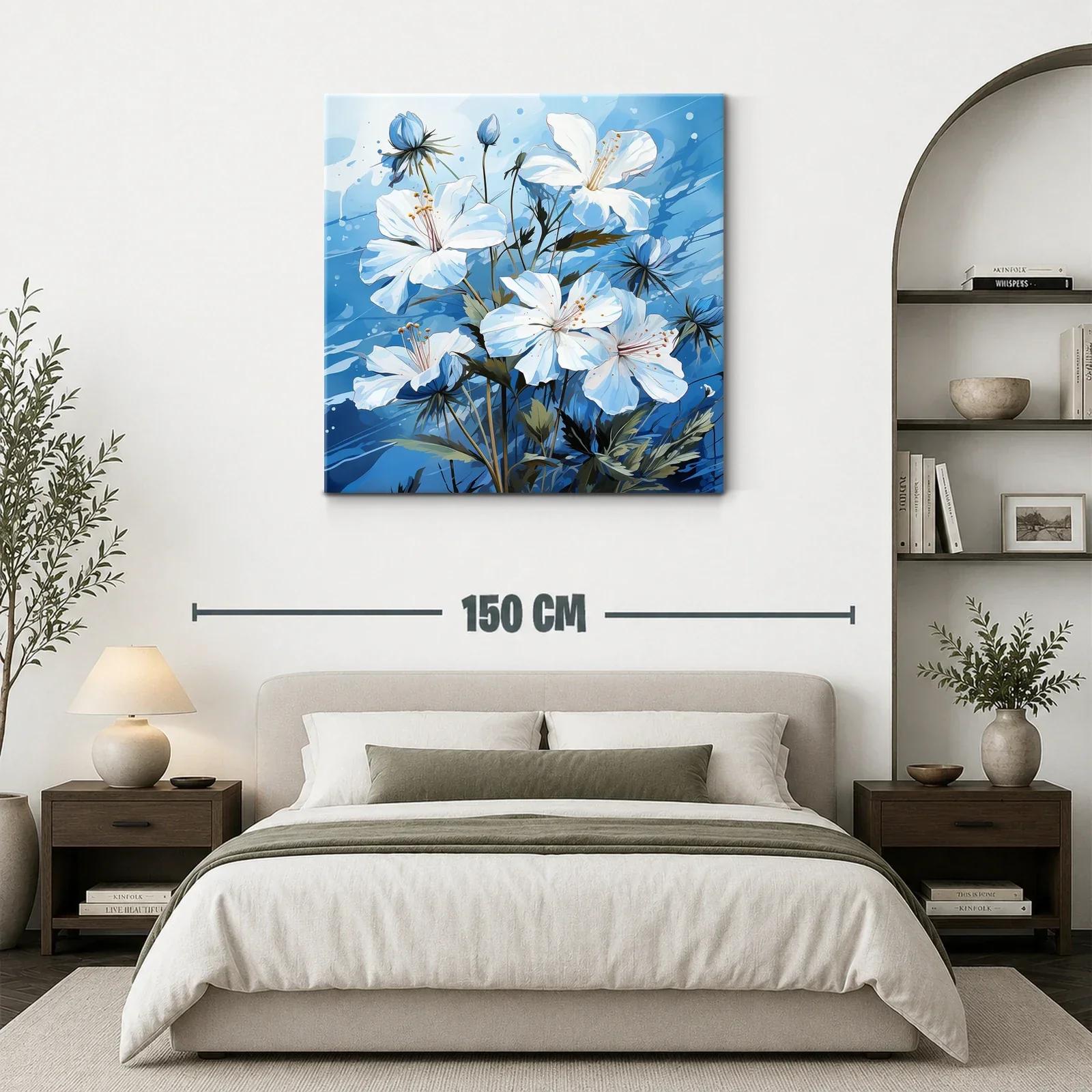 Elegancia floral en tonos frescos y azules vibrantes — miniatura 3