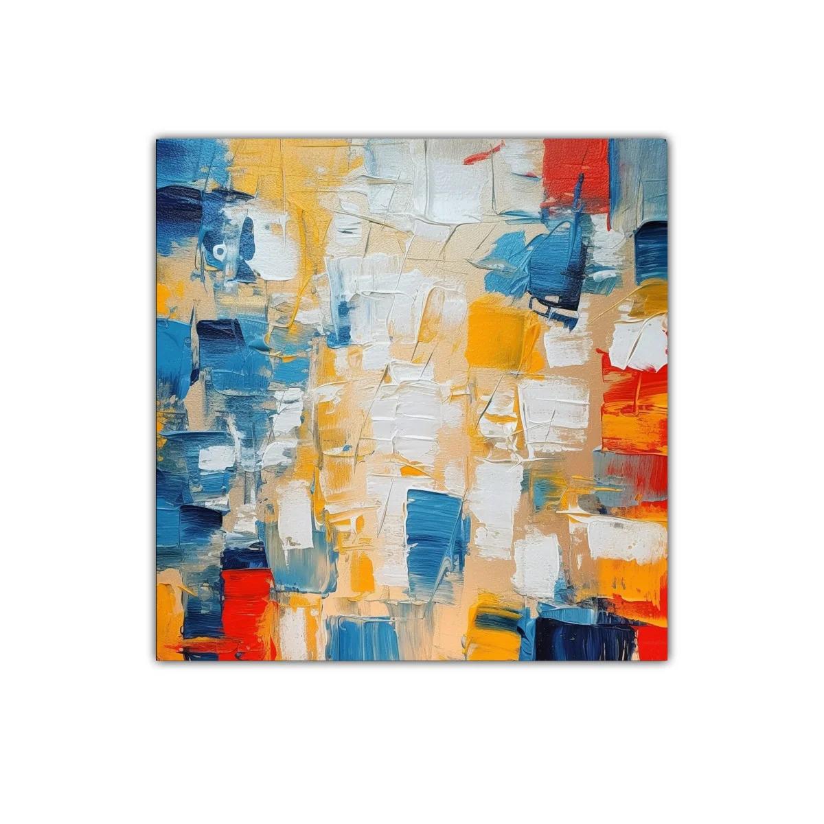 Cuadro abstracto con vibrantes tonos azules y naranjas — miniatura 1