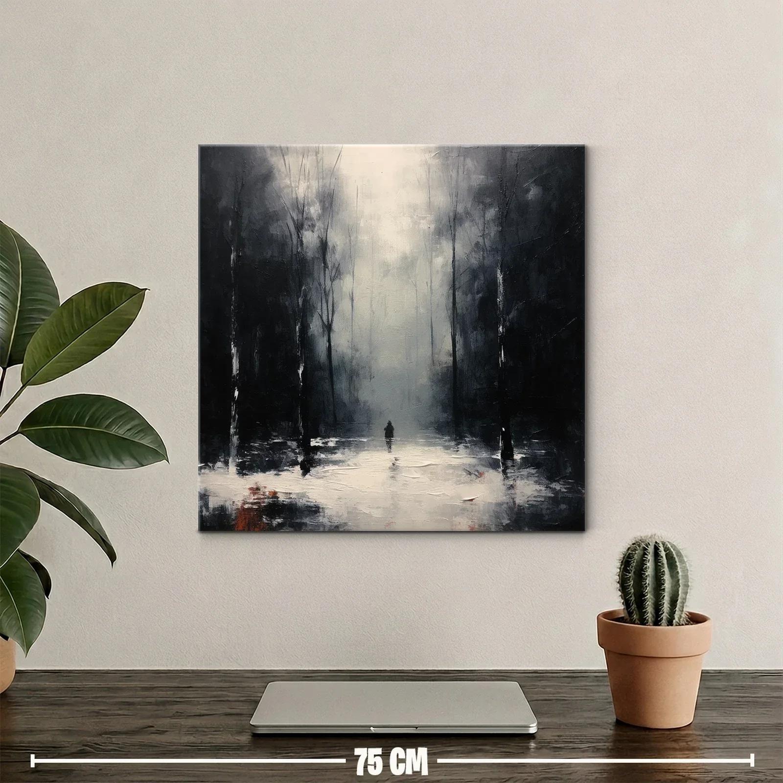 Niebla misteriosa en bosque oscuro y silencioso — miniatura 2