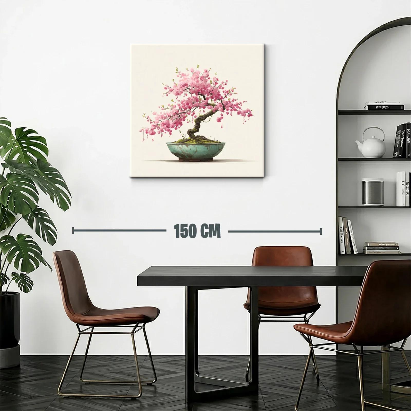 Bonsái con flores rosas que irradian serenidad y belleza natural — miniatura 2