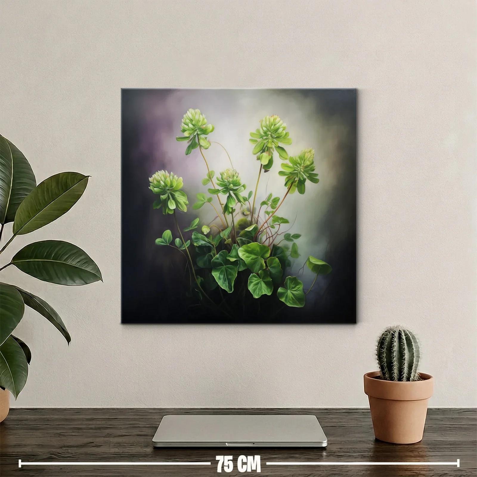 Elegancia natural con tréboles verdes y hojas exuberantes — miniatura 2