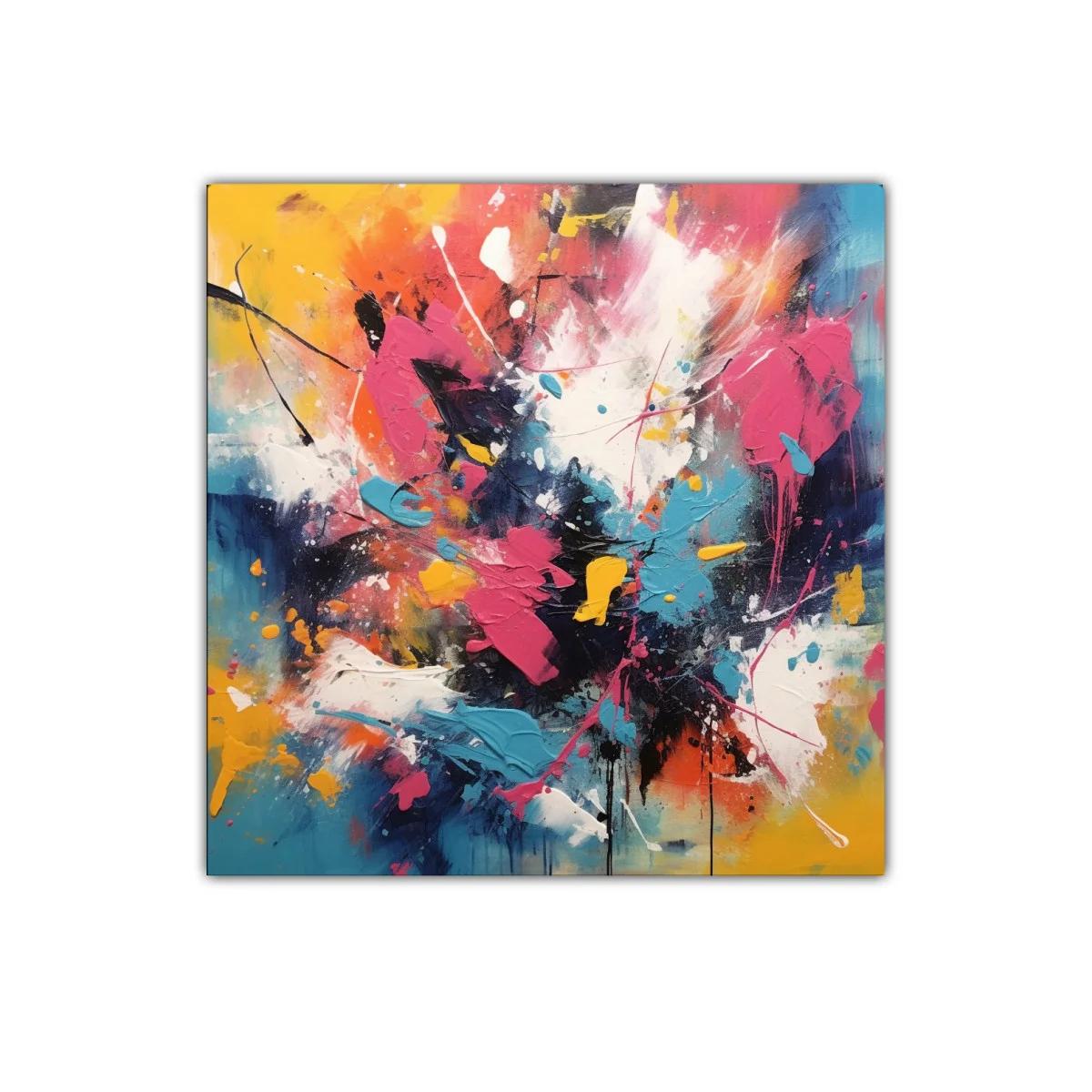 Cuadro abstracto con explosión vibrante de colores vivos — miniatura 1