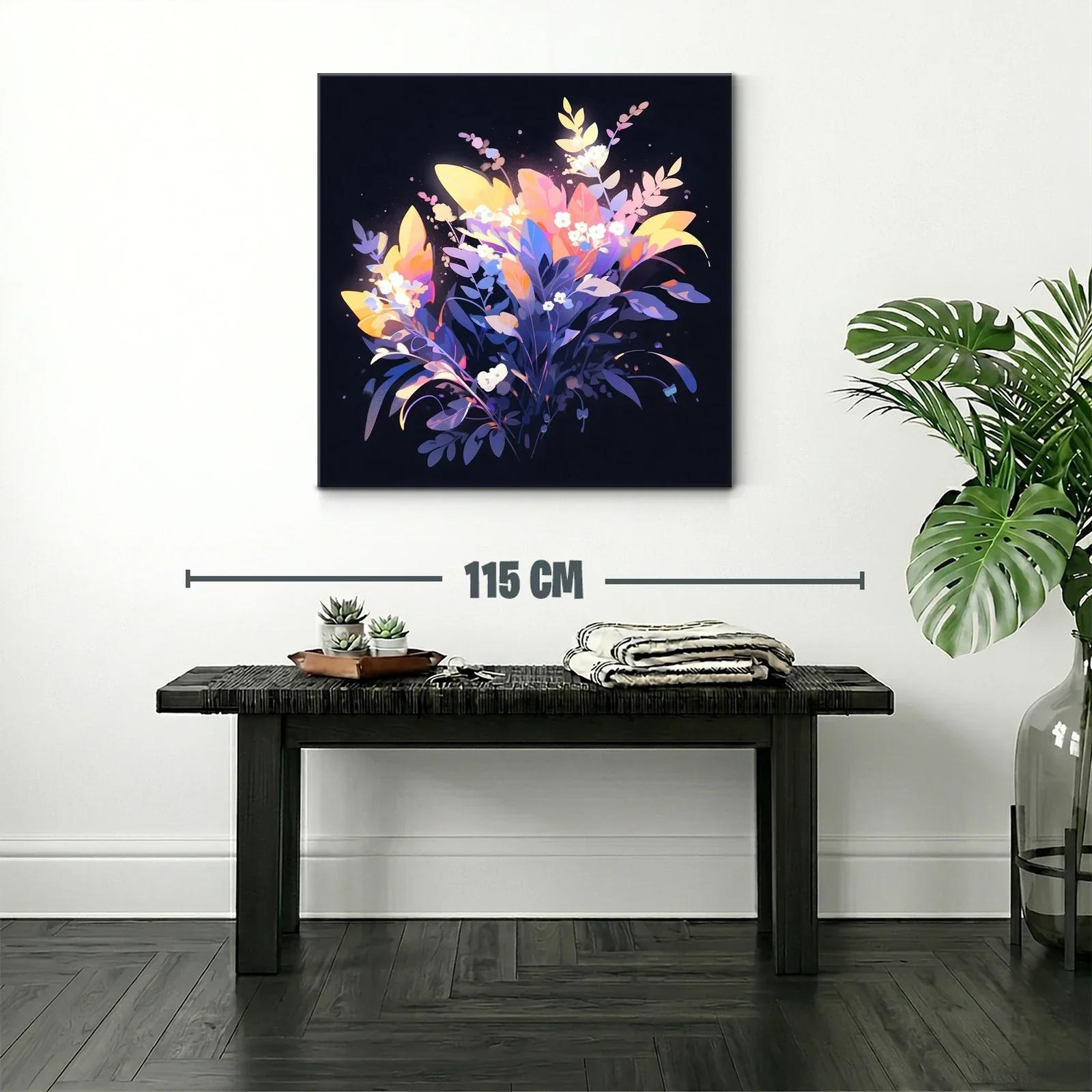 Ramo de flores iluminadas con tonos cálidos y fríos — miniatura 2