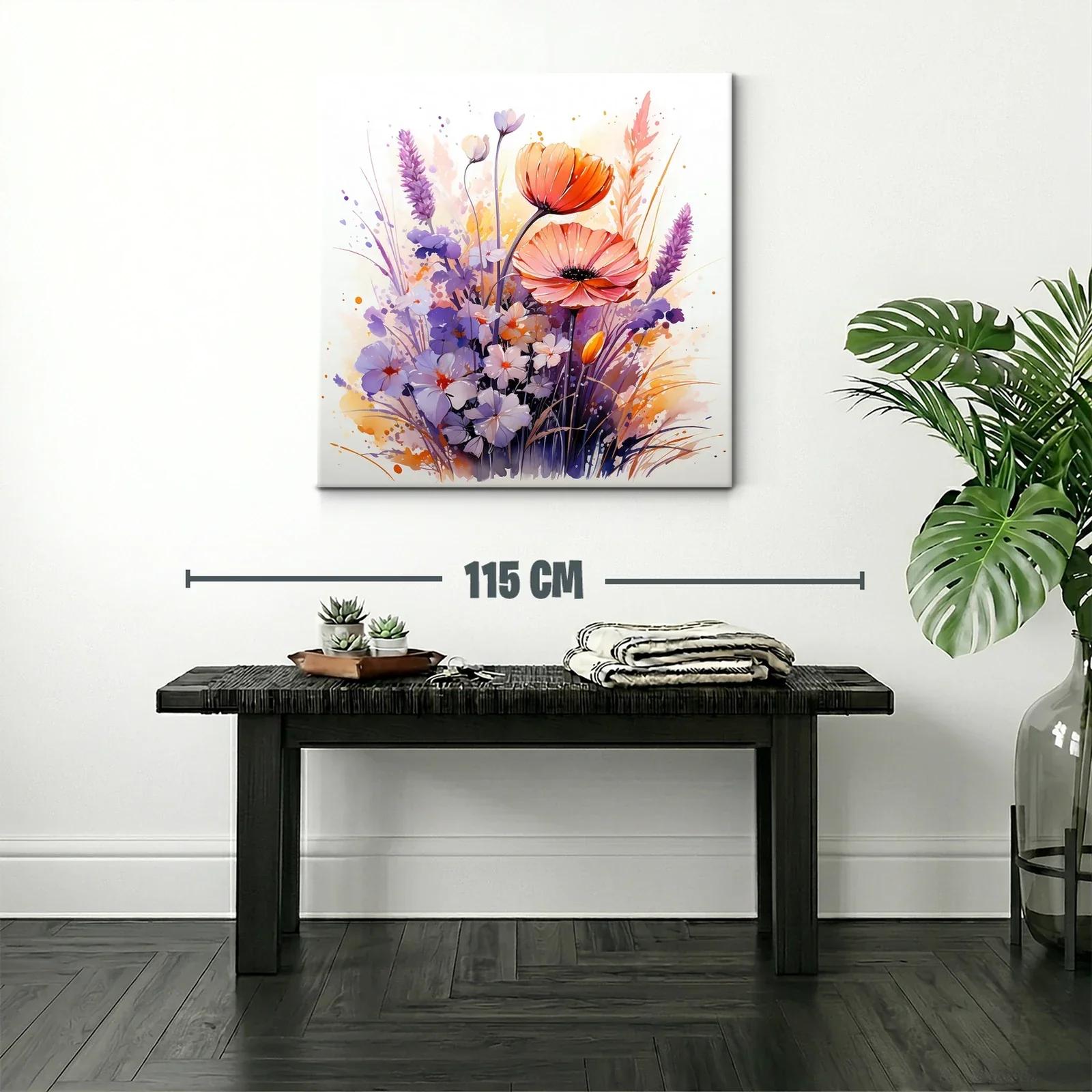 Cuadro floral moderno con tonos suaves y vibrantes — miniatura 2