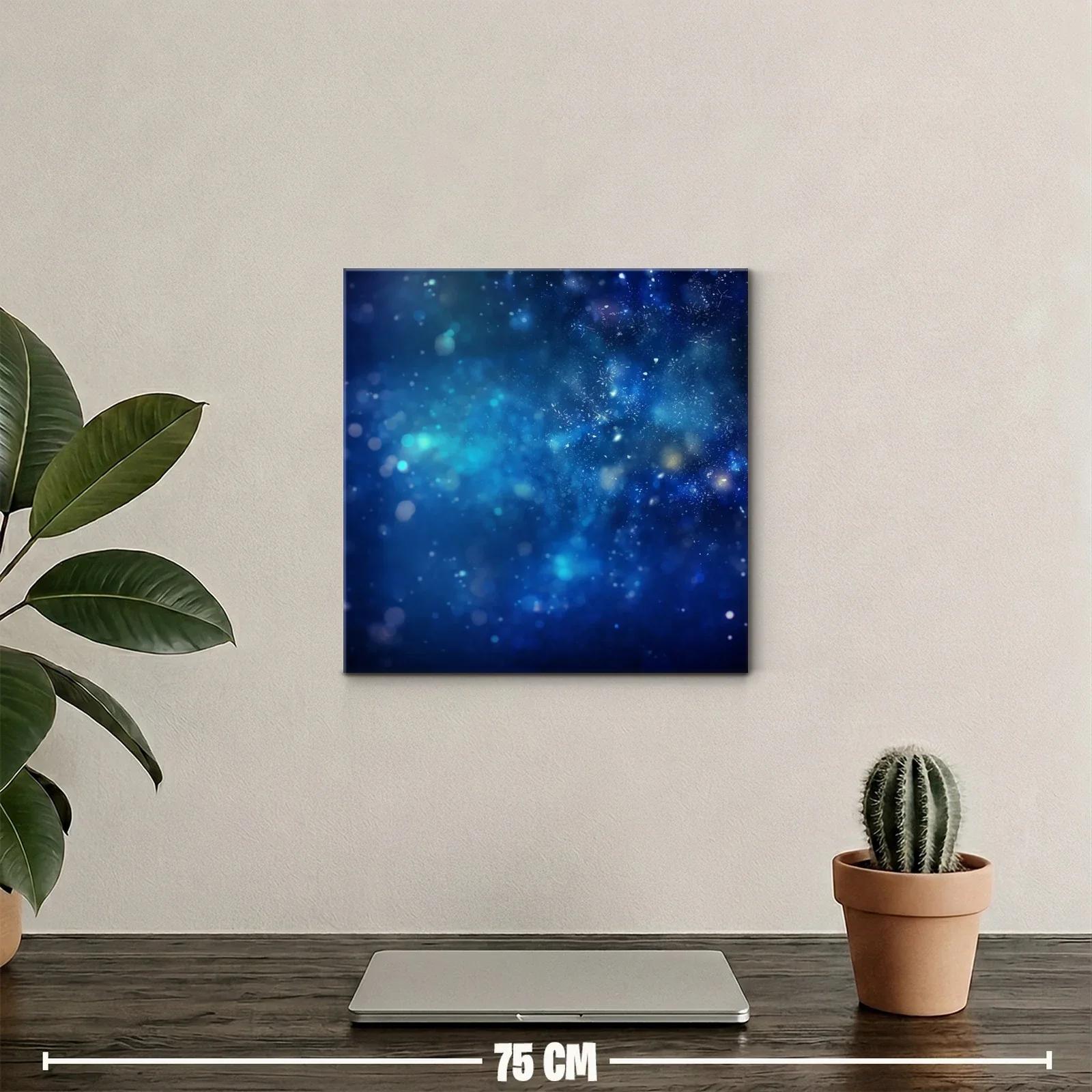 Cuadro abstracto con destellos azules y luces difusas — miniatura 2