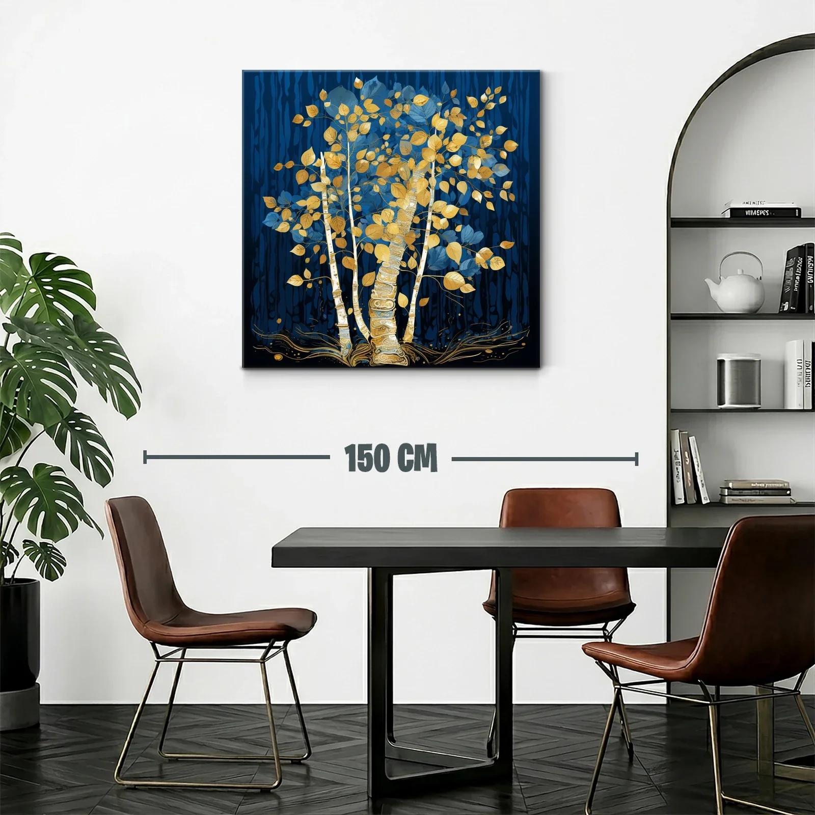 Árbol dorado sobre fondo azul profundo — miniatura 2