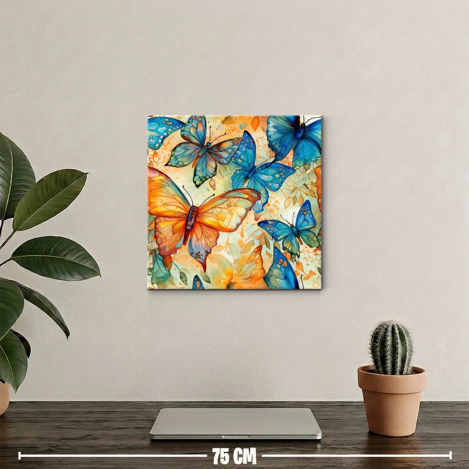 Mariposas vibrantes en tonos cálidos y azules — miniatura 2