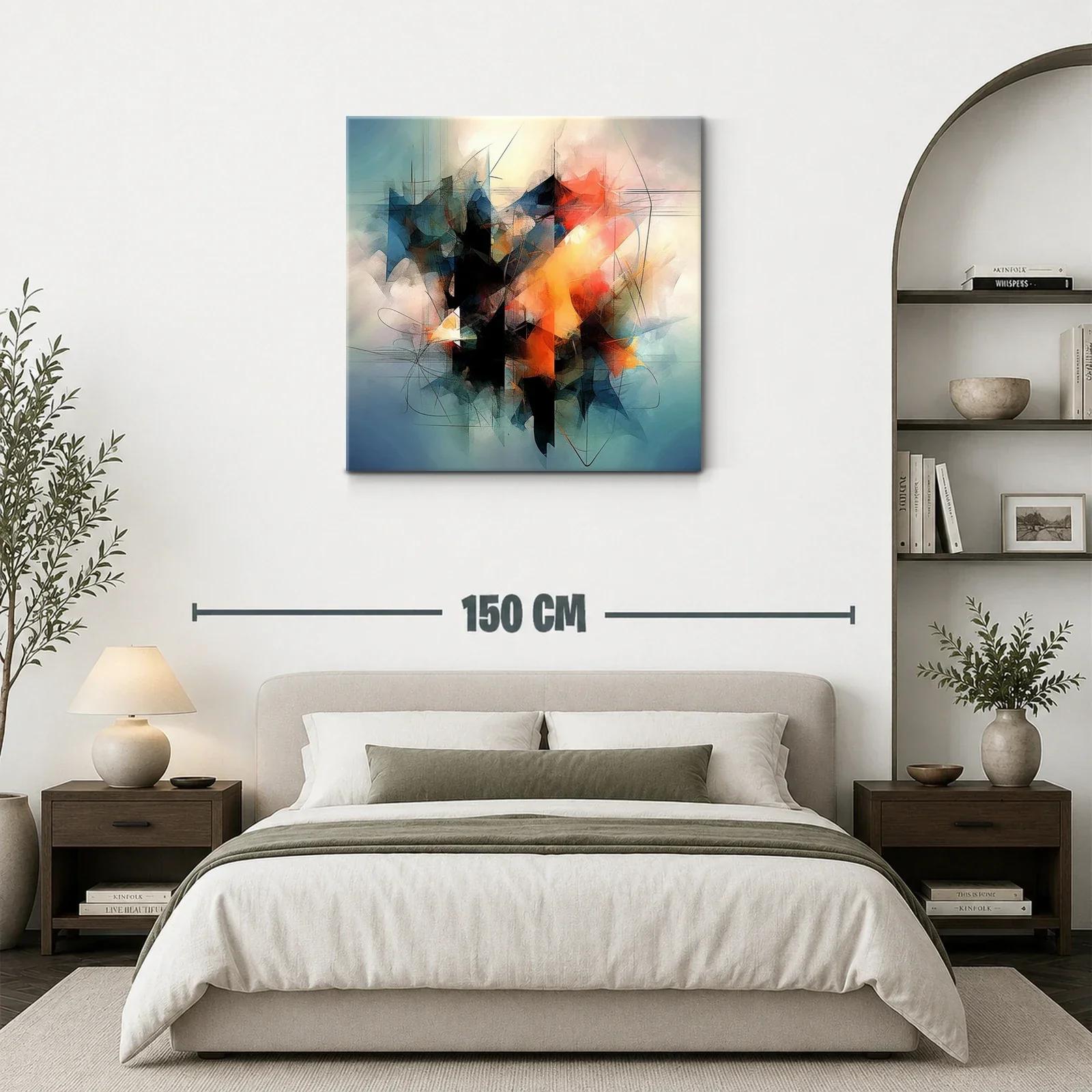 Composición abstracta con tonos cálidos y fríos vibrantes — miniatura 3