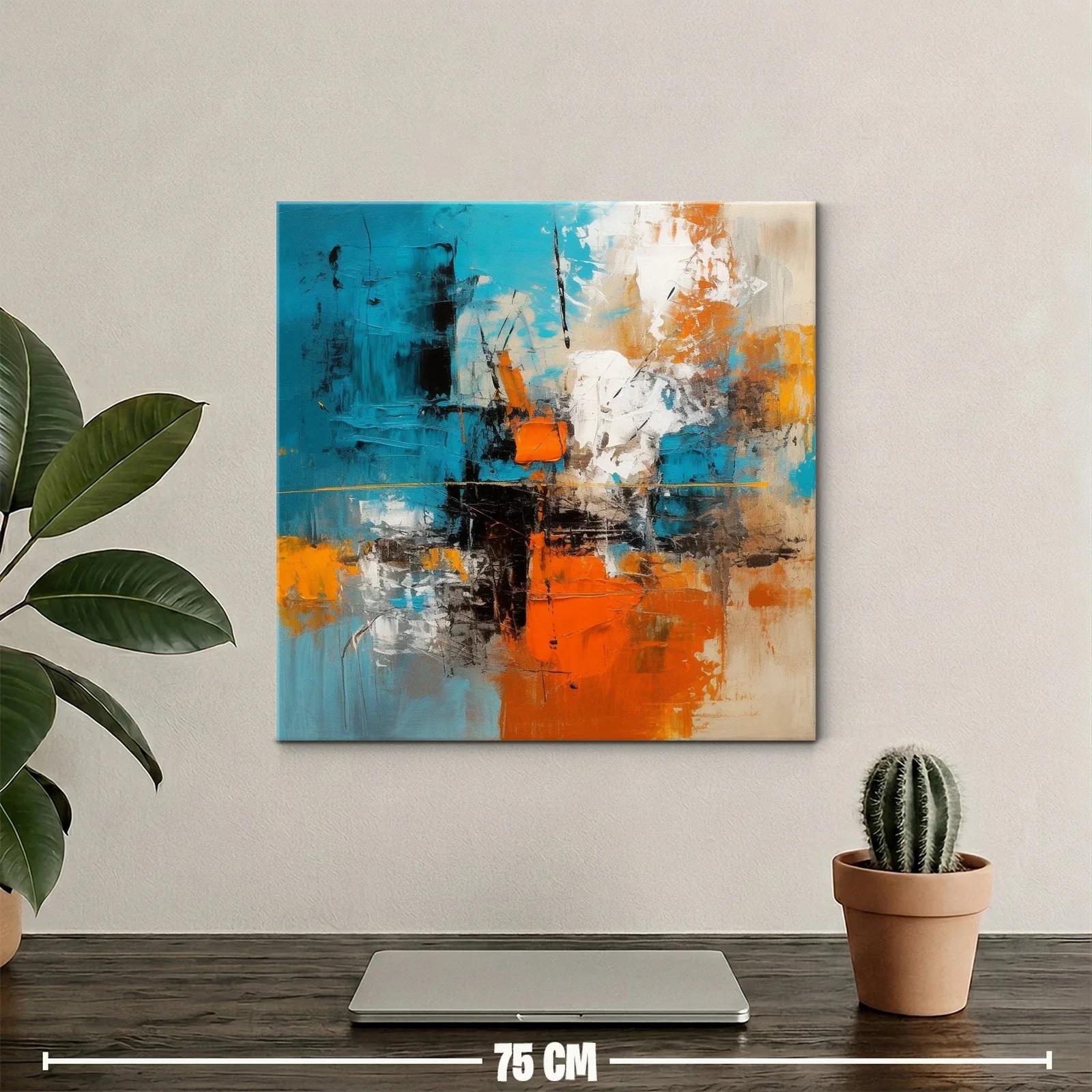 Cuadro abstracto con tonos vibrantes y contraste dinámico — miniatura 2