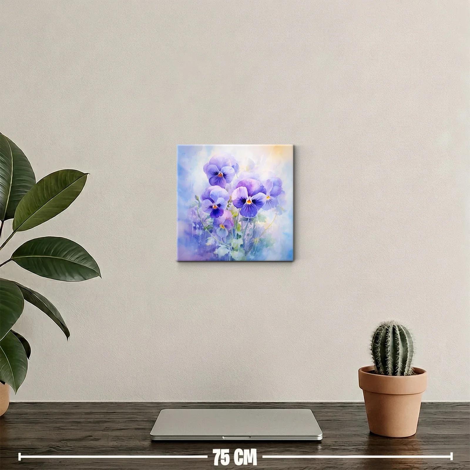 Cuadro decorativo con delicadas flores violetas y luz suave — miniatura 2