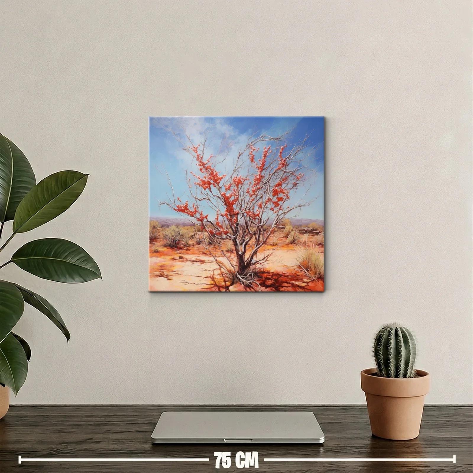 Rama de arbusto con hojas secas en paisaje árido — miniatura 2