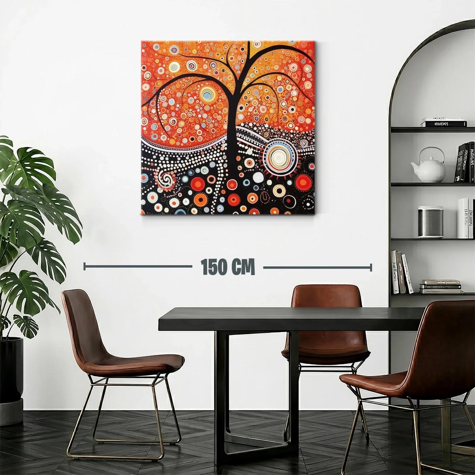 Árbol abstracto en vibrantes tonos cálidos y contrastes vivos — miniatura 2
