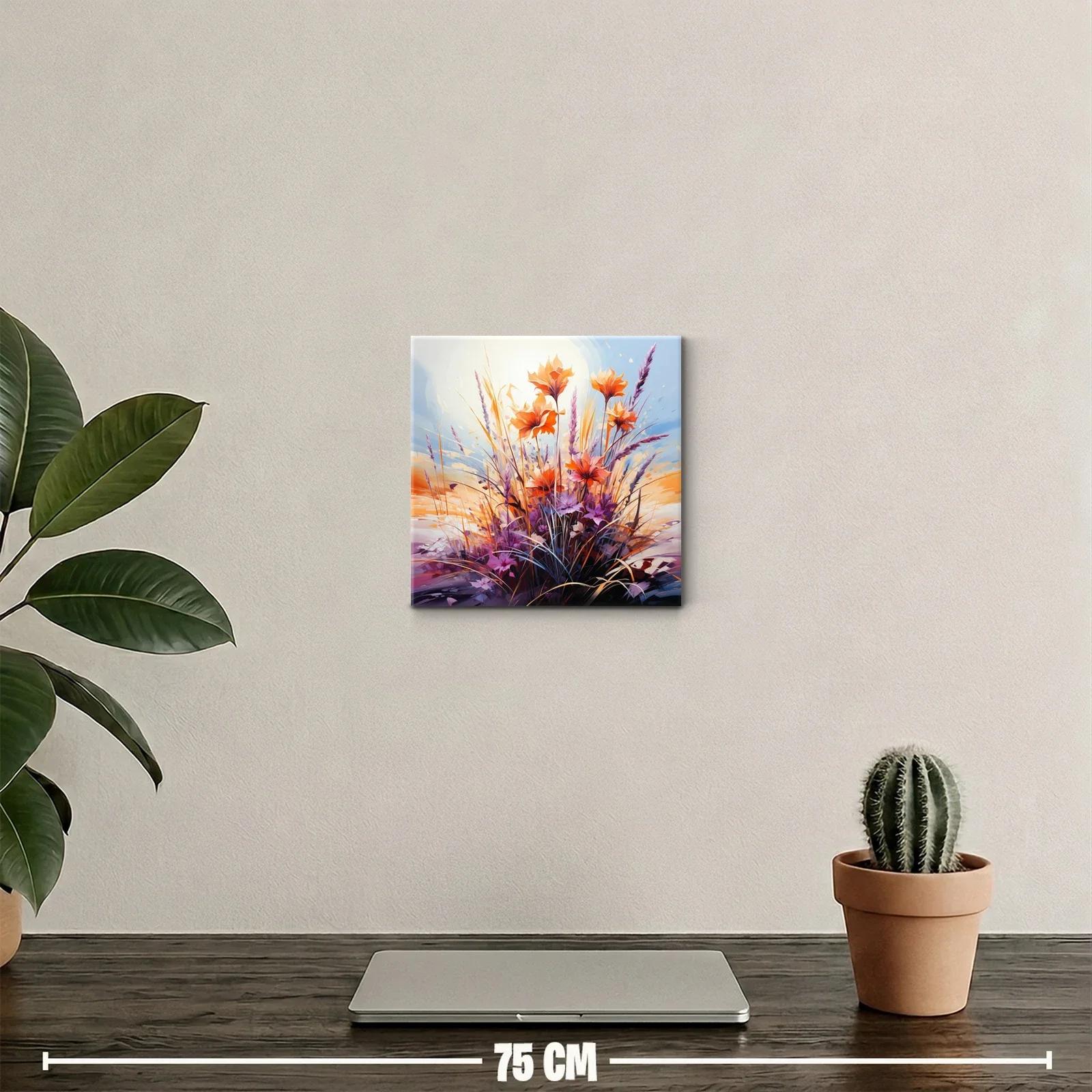 Ramo vibrante de flores en tonalidades cálidas y lilas — miniatura 2