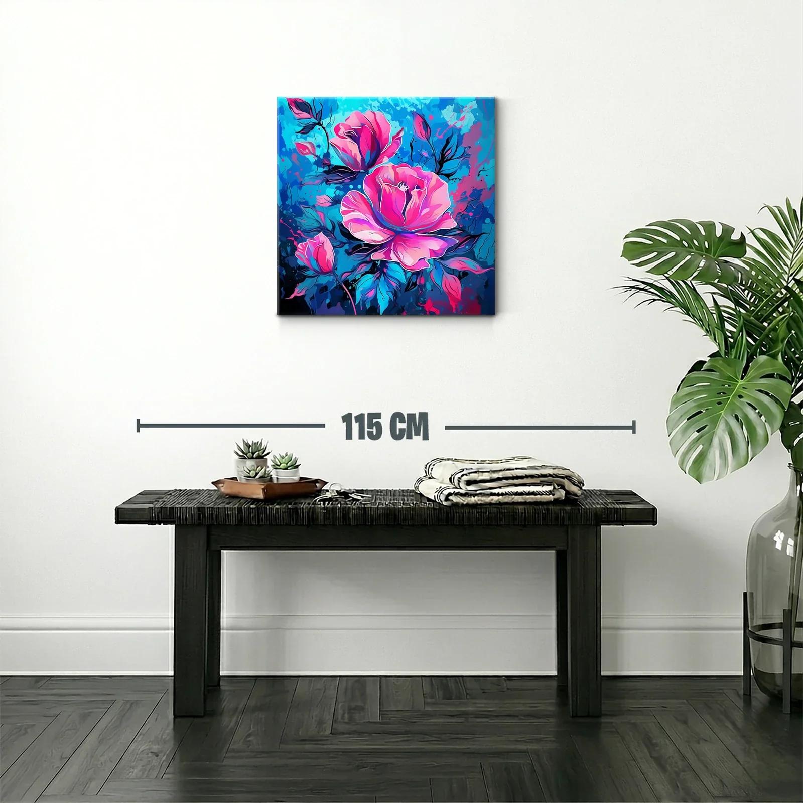 Flores vibrantes con tonos rosas y azules intensos — miniatura 2