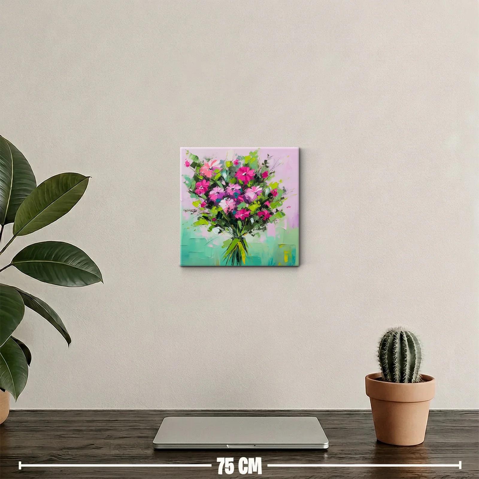 Ramo vibrante de flores en tonos verdes y fucsias — miniatura 2