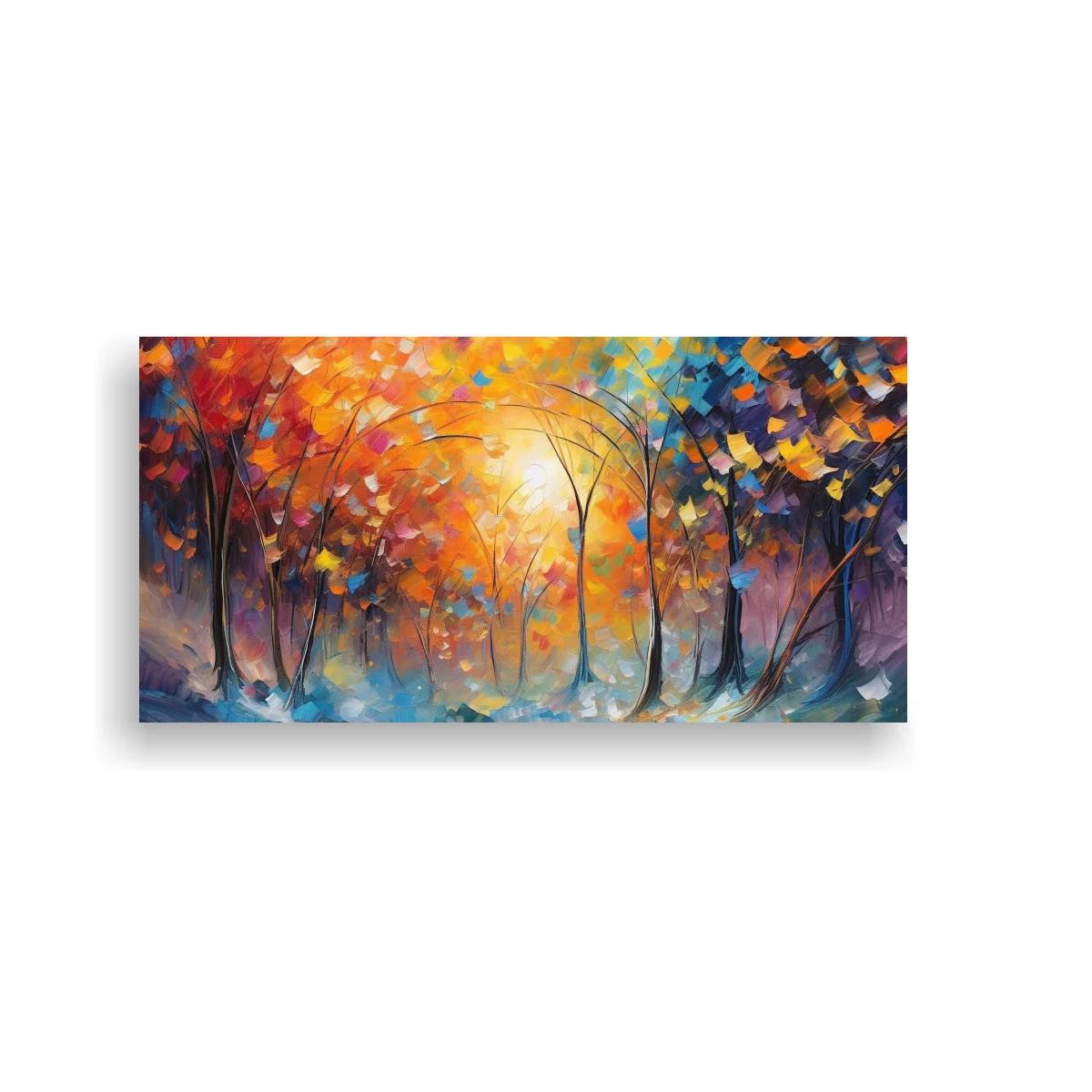 Cuadro bosque otoñal con luz entre los árboles — imagen principal