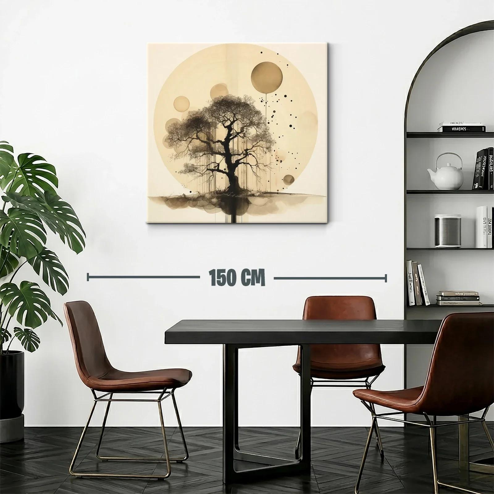 Árbol abstracto con círculos en tonos sepia — miniatura 2