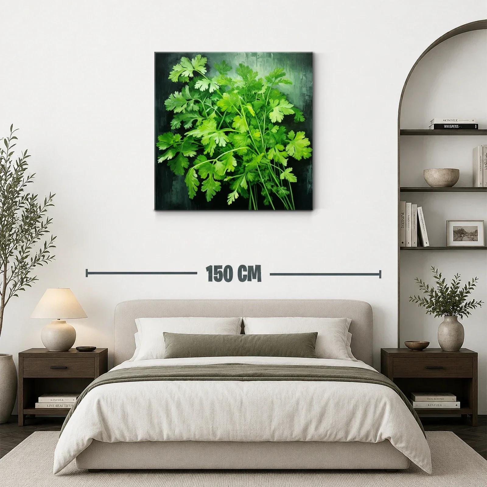 Cuadro con ramo verde de hojas frescas y naturales — miniatura 3