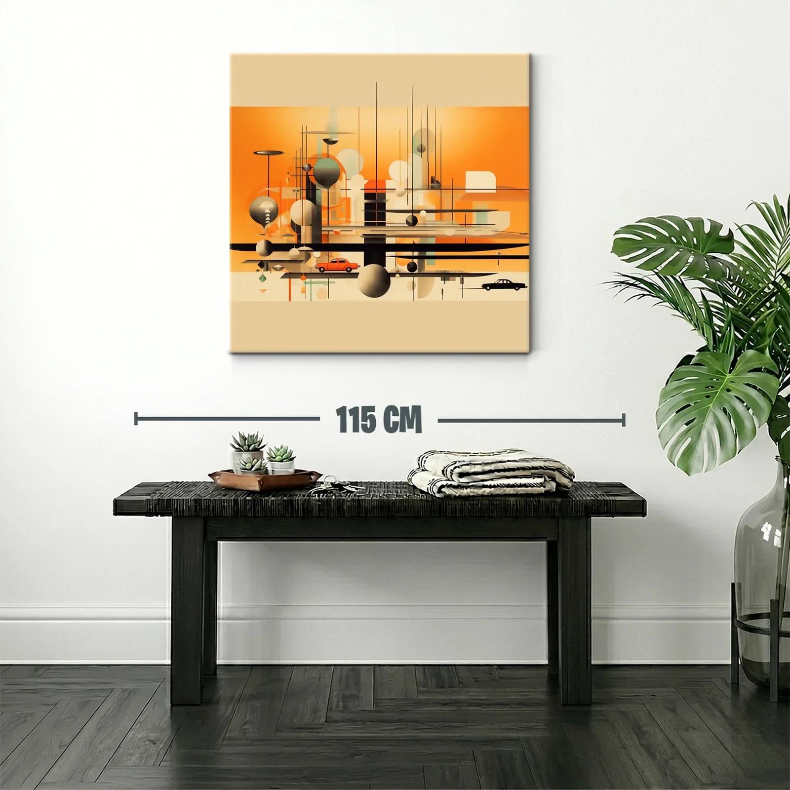 Composición abstracta urbana en tonos cálidos y neutros — miniatura 2