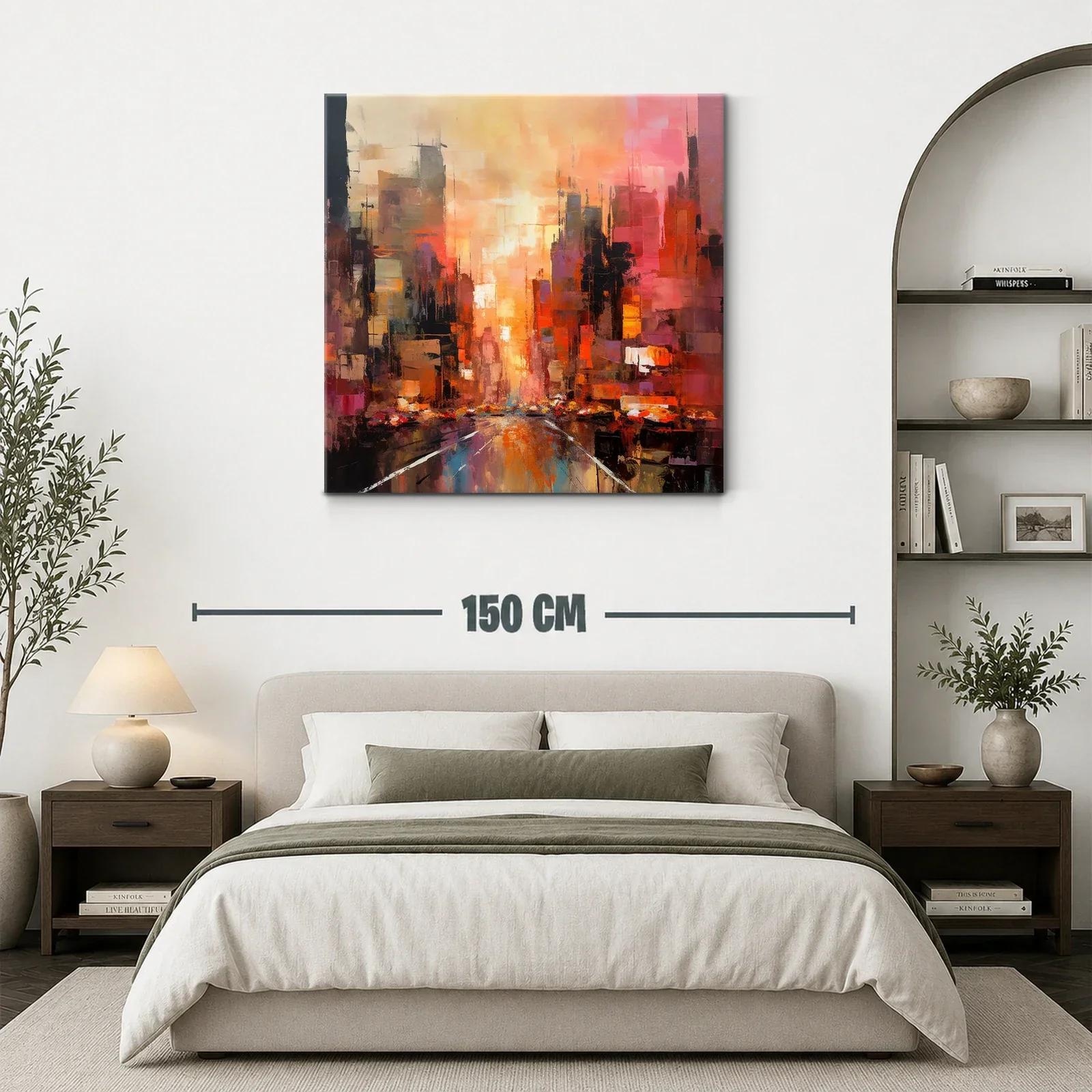 Atardecer vibrante en ciudad abstracta llena de energía — miniatura 3
