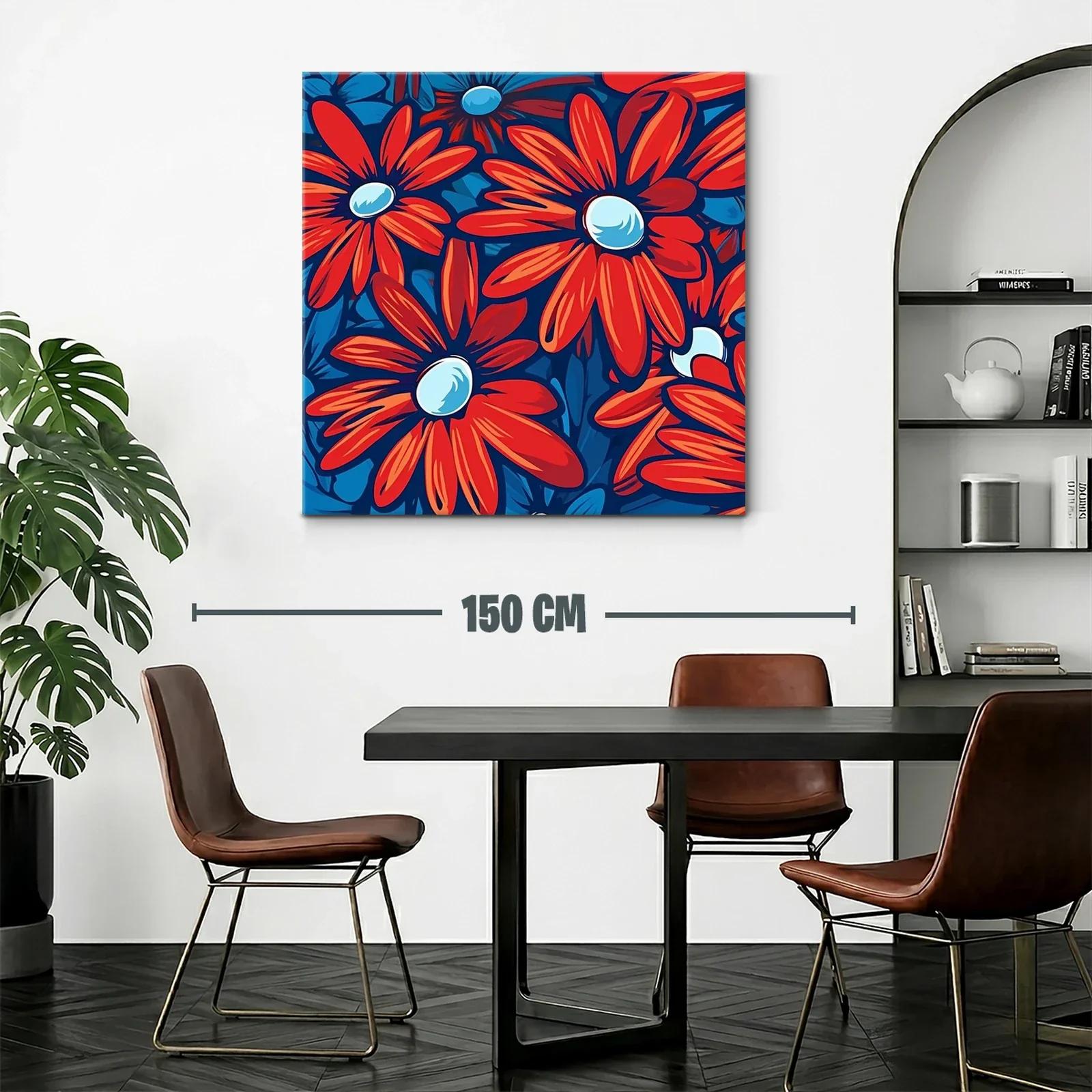 Flores vibrantes en tonos rojos y azules intensos — miniatura 2