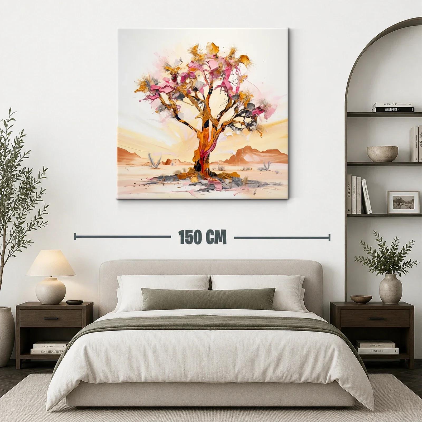 Árbol abstracto en tonos cálidos y acentos rosas — miniatura 3