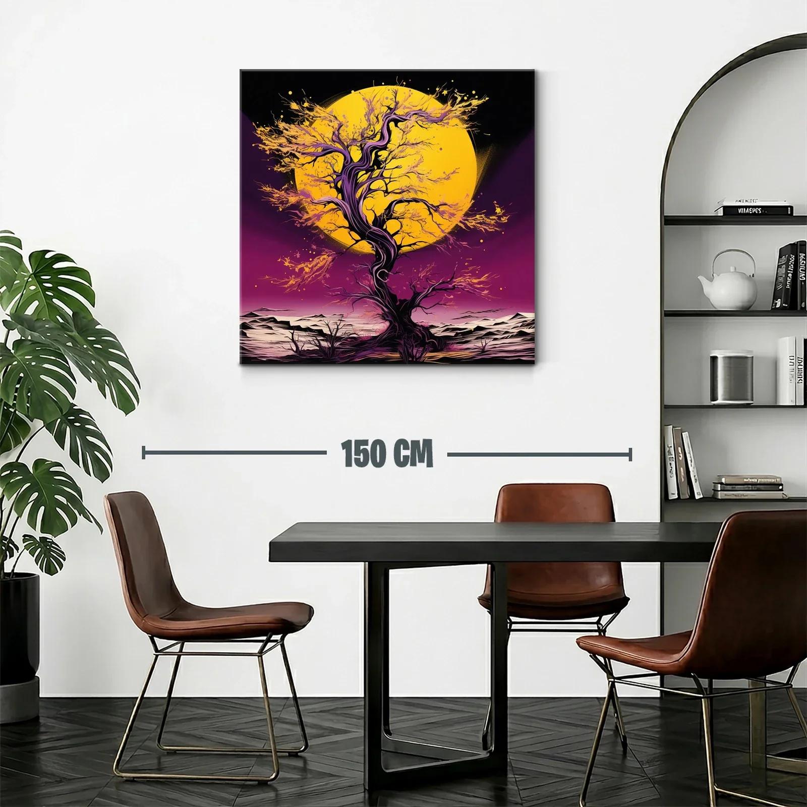 Árbol Fantástico con Luna Amarilla y Cielo Púrpura — miniatura 2