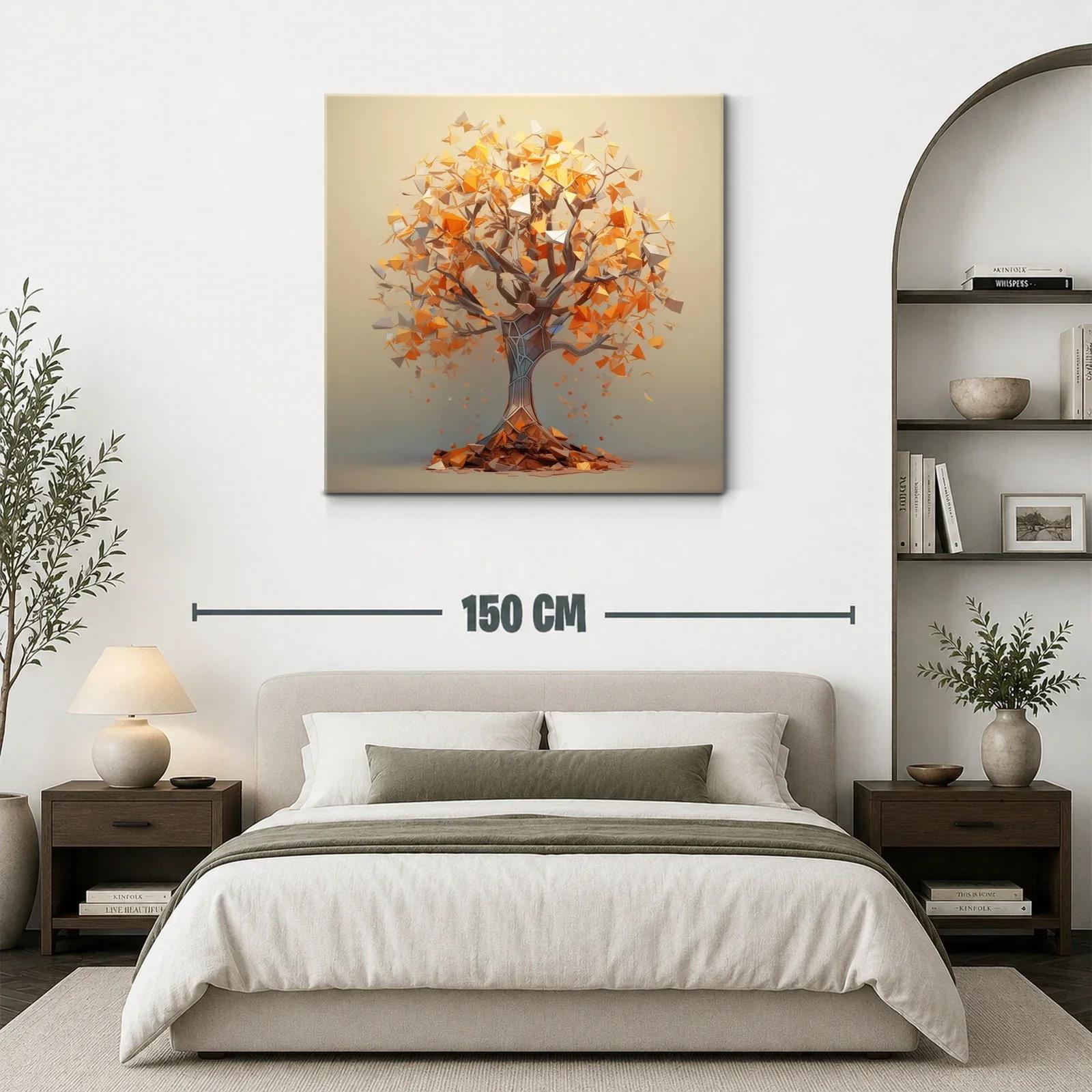 Árbol abstracto en tonos cálidos y dorados — miniatura 3