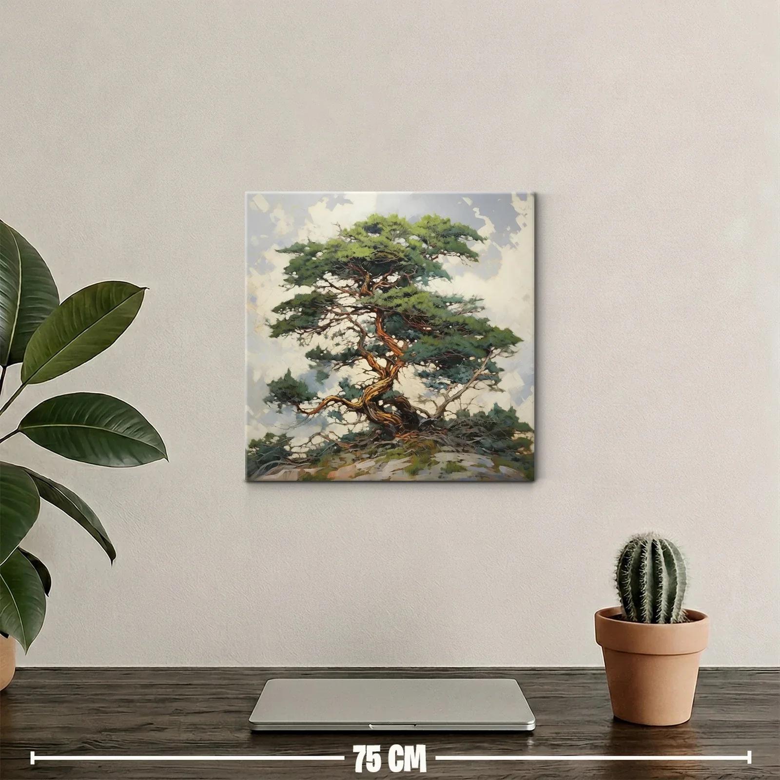 Árbol solitario con ramas retorcidas y follaje verde — miniatura 2