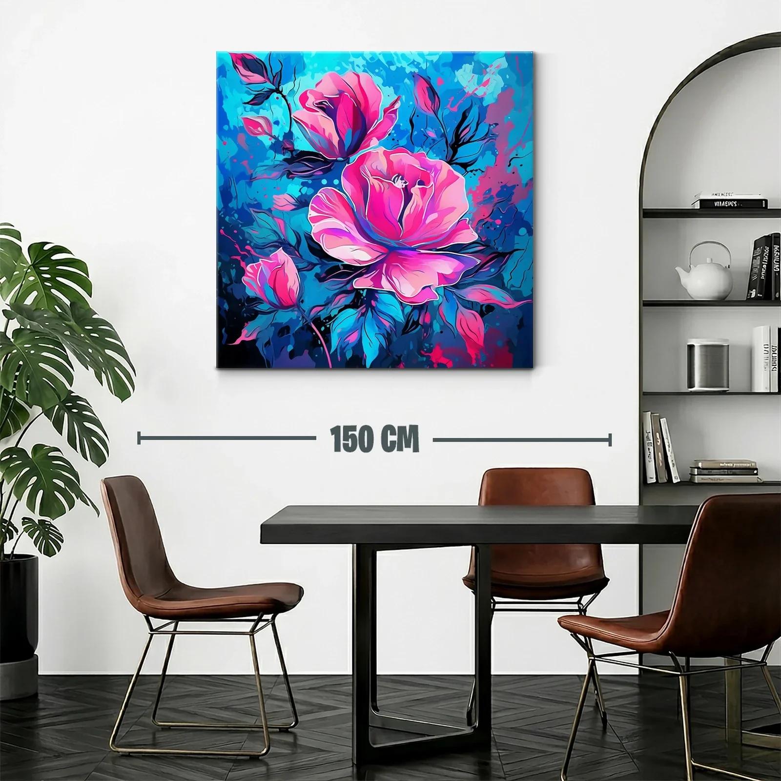 Flores vibrantes con tonos rosas y azules intensos — miniatura 2