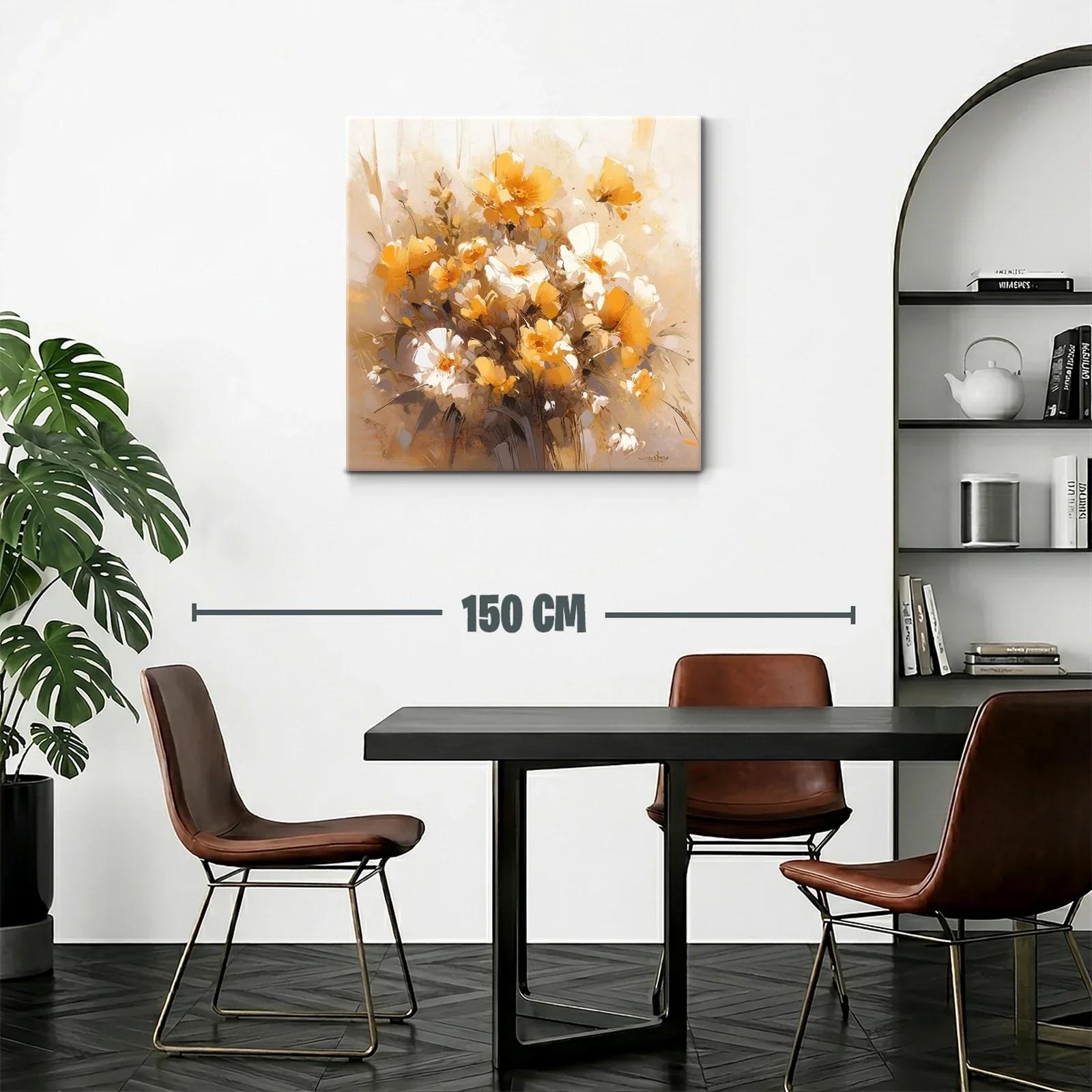Composición vibrante de flores en tonos cálidos y neutros — miniatura 2