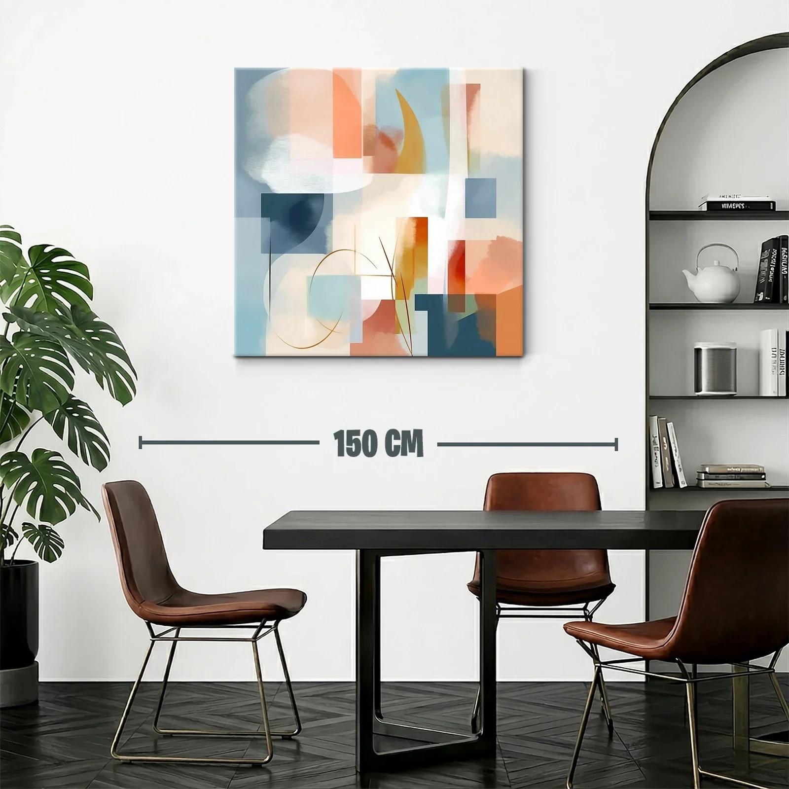 Composición abstracta con tonos cálidos y fríos equilibrados — miniatura 2