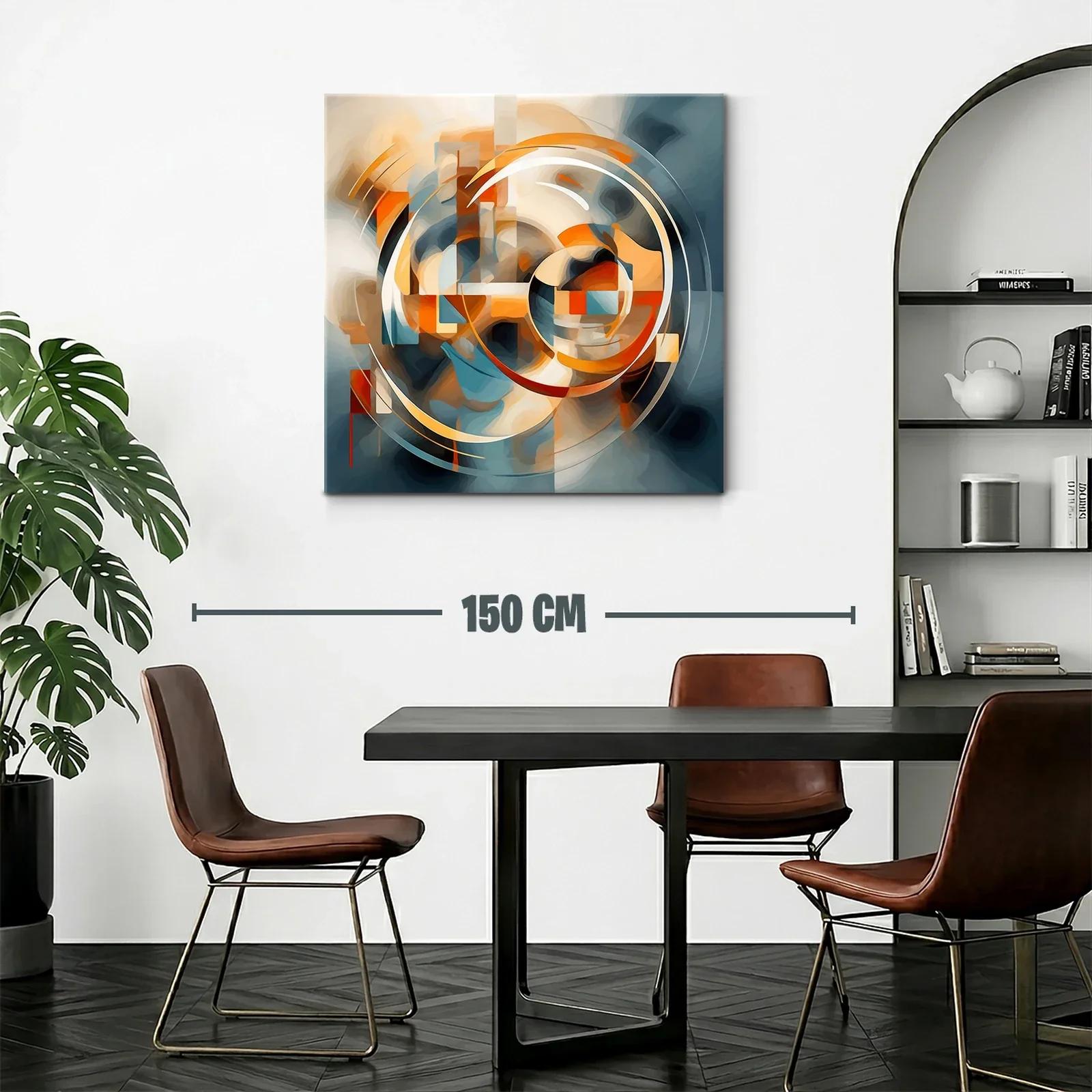 Composición abstracta con formas circulares y tonos cálidos — miniatura 2