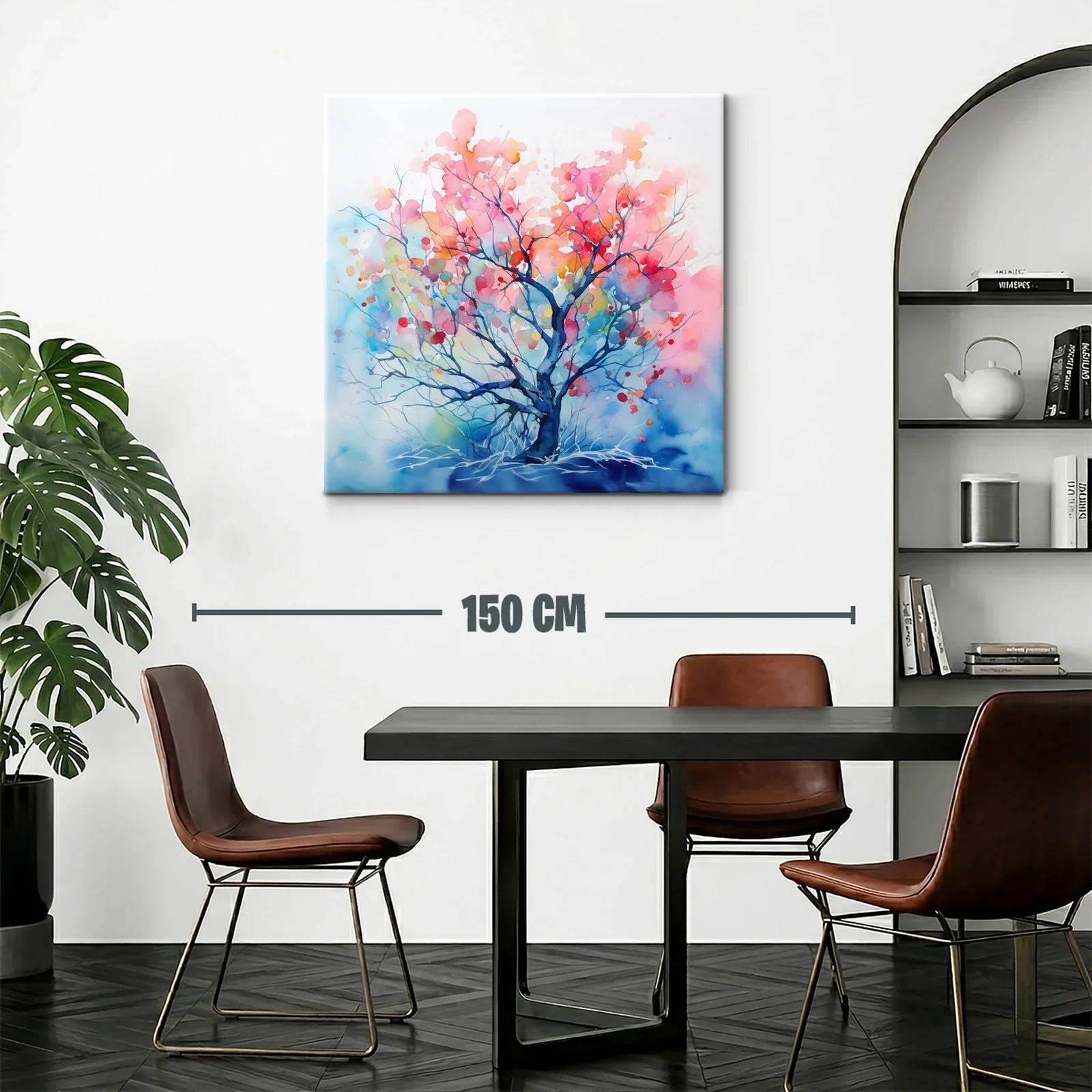 Árbol abstracto en tonos cálidos y fríos vibrantes — miniatura 2