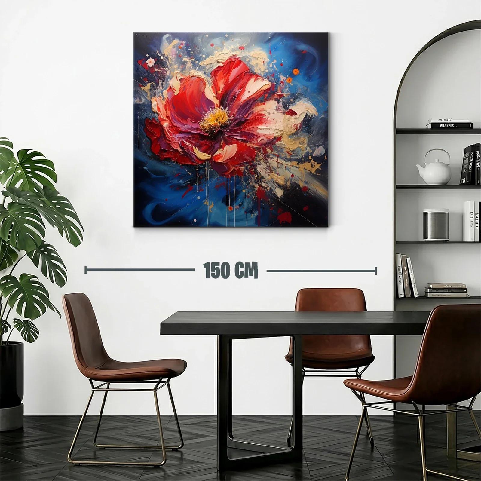 Explosión de flor roja con vibrantes trazos dinámicos — miniatura 2