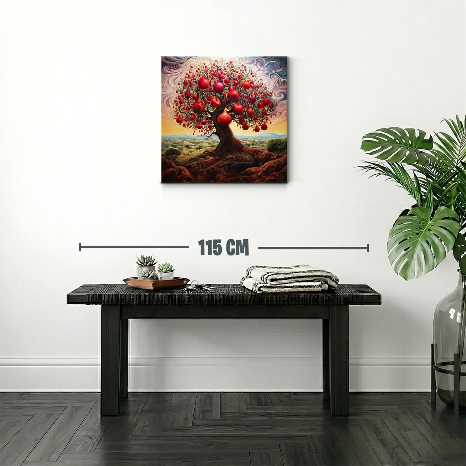 Árbol de granadas con raíces entrelazadas y cielo vibrante — miniatura 2