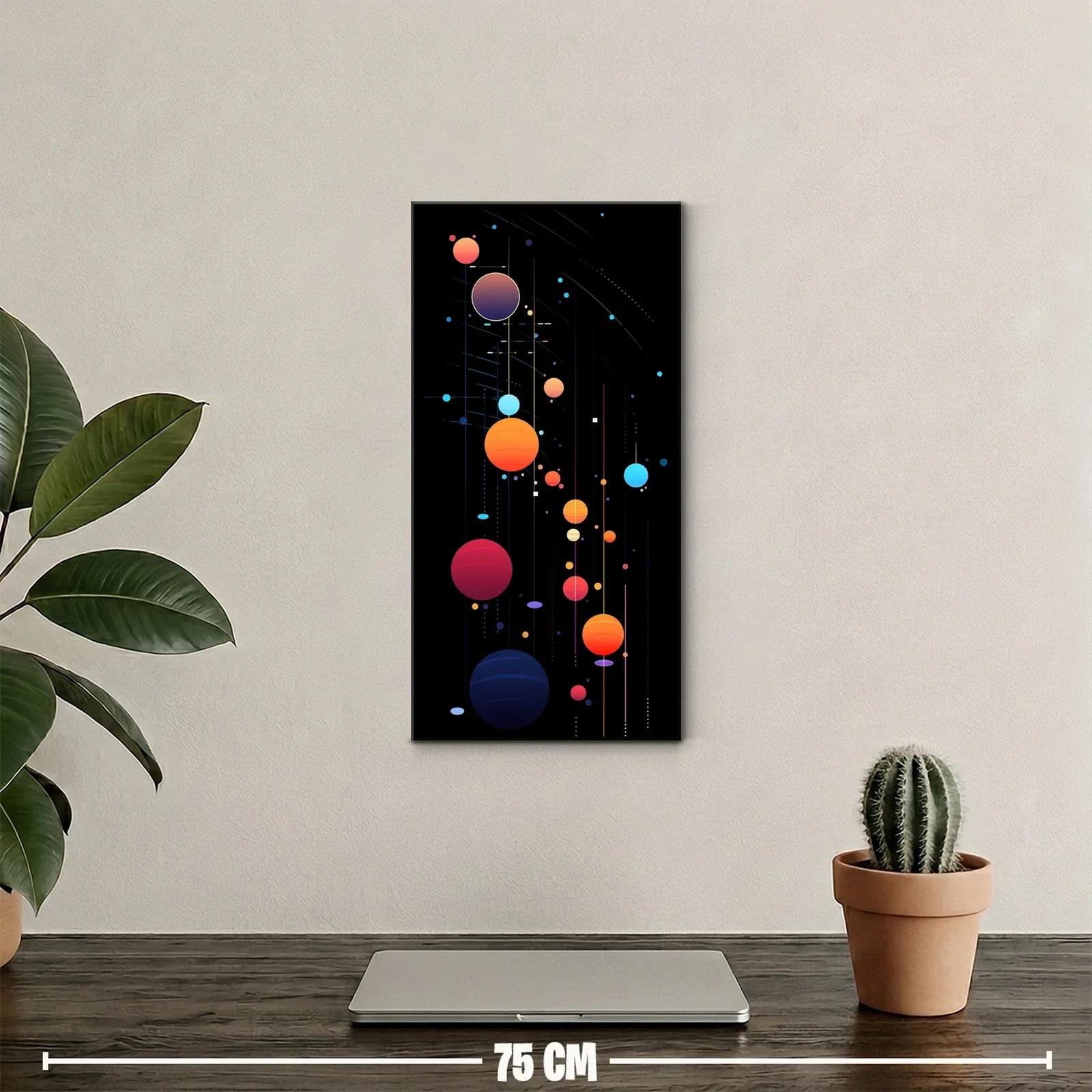 Cuadro planetas de colores con órbitas finas — miniatura 2