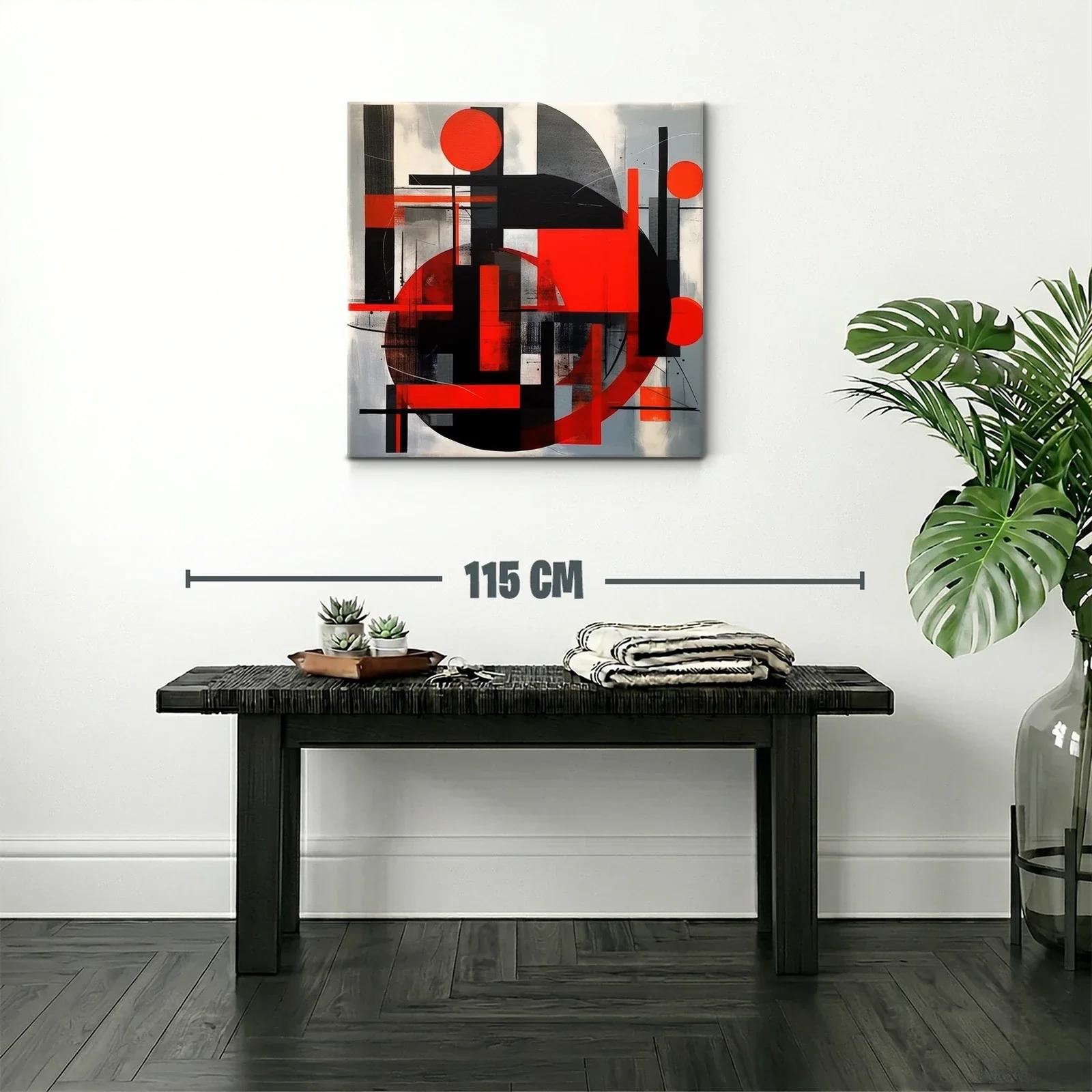 Composición geométrica vibrante en rojos y negros — miniatura 2