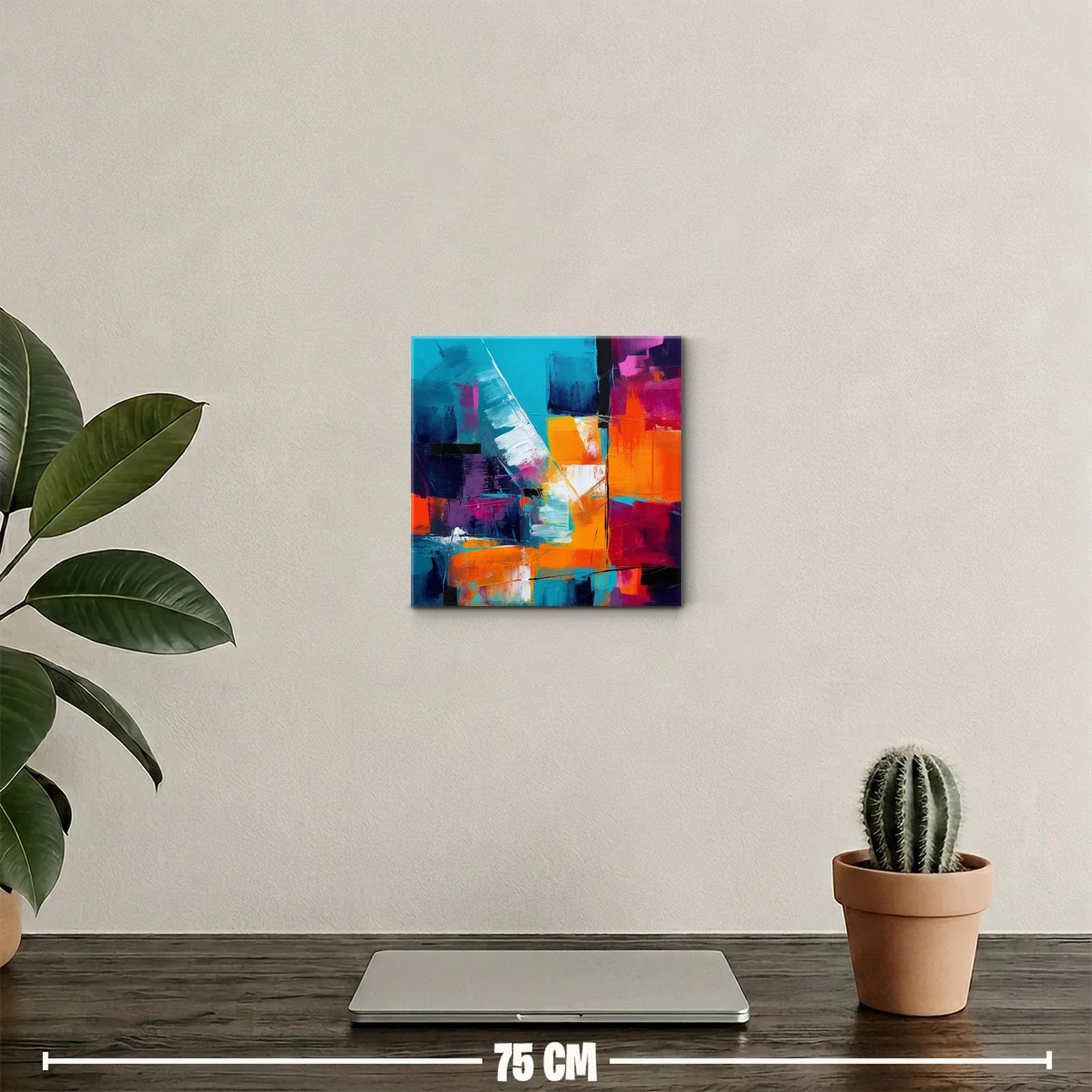 Cuadro abstracto vibrante con explosión de colores vivos — miniatura 2