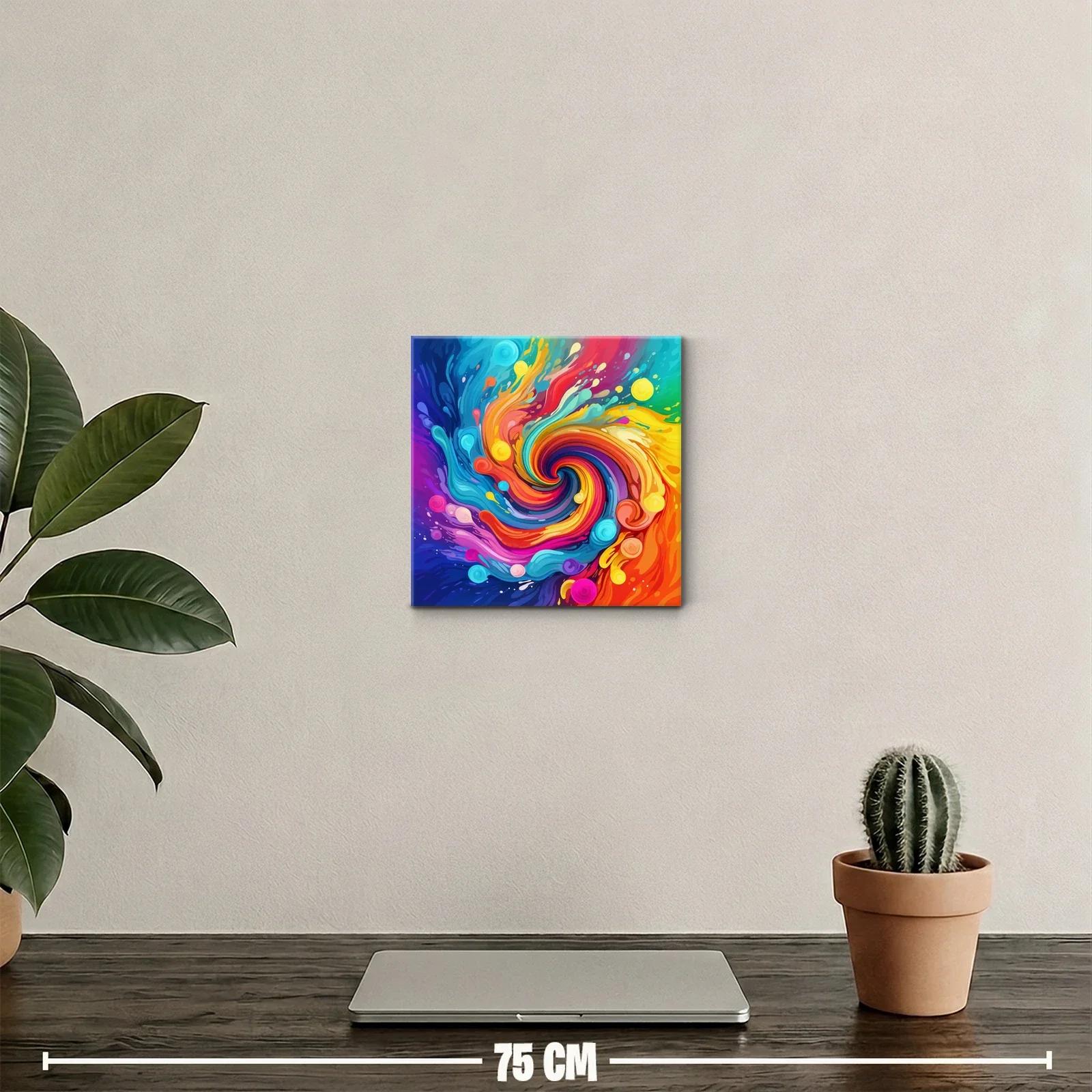 Cuadro abstracto espiral de colores vibrantes y dinámicos — miniatura 2