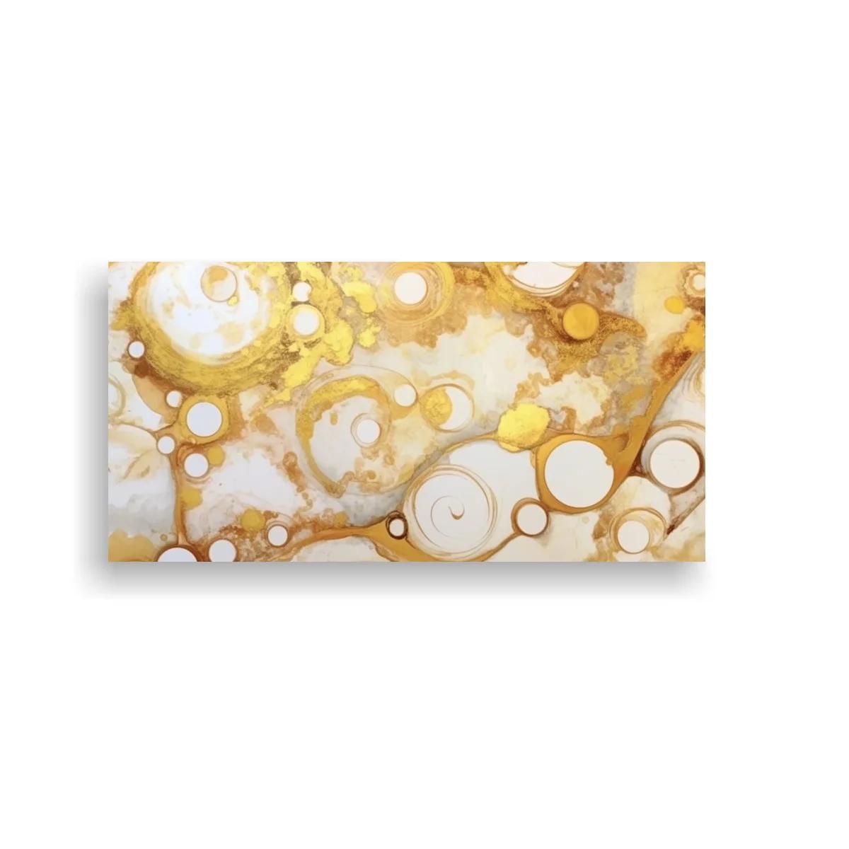 Cuadro círculos abstractos dorados con anillos finos — imagen principal